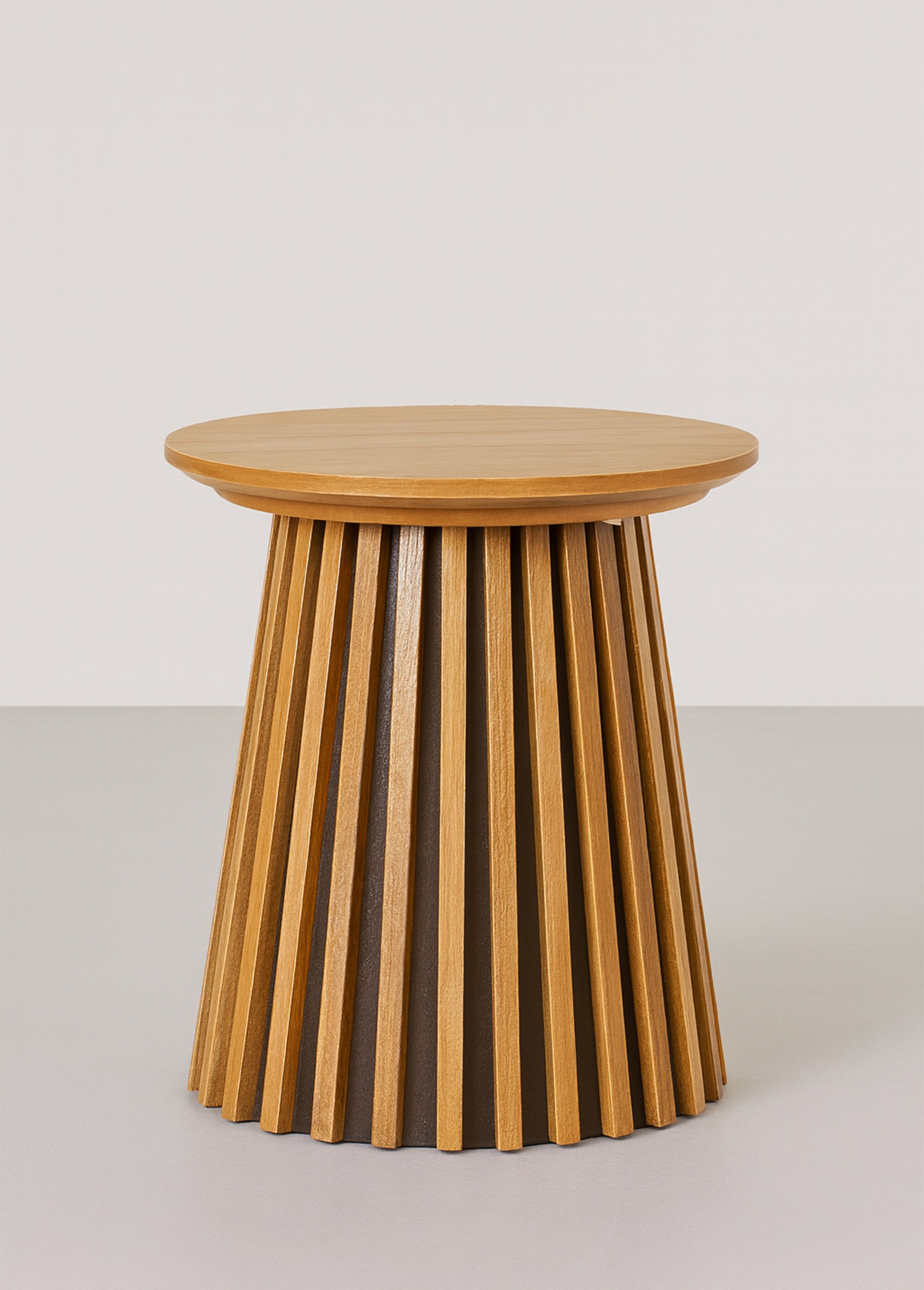 Table d'appoint en chêne plaqué 1C BEIGE HN-2102075 FA1