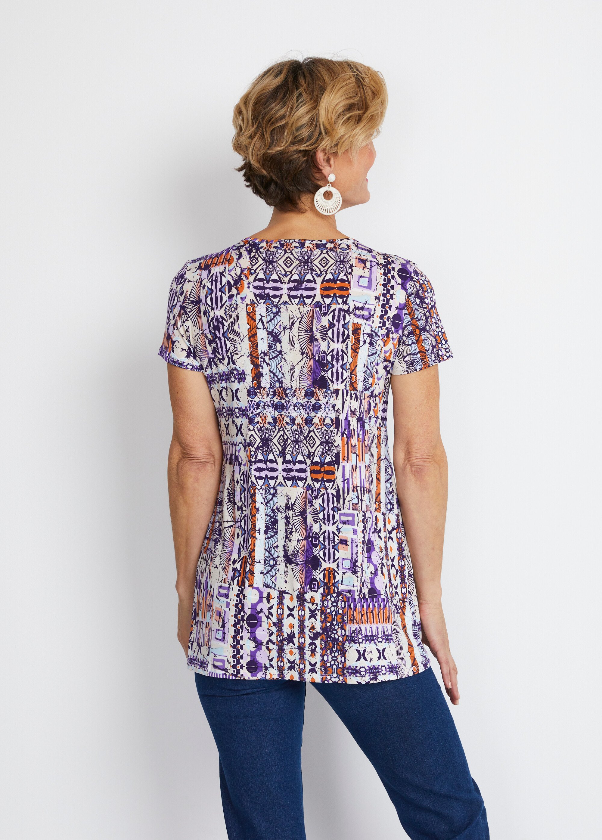 Tee-shirt ample manches courtes imprimé