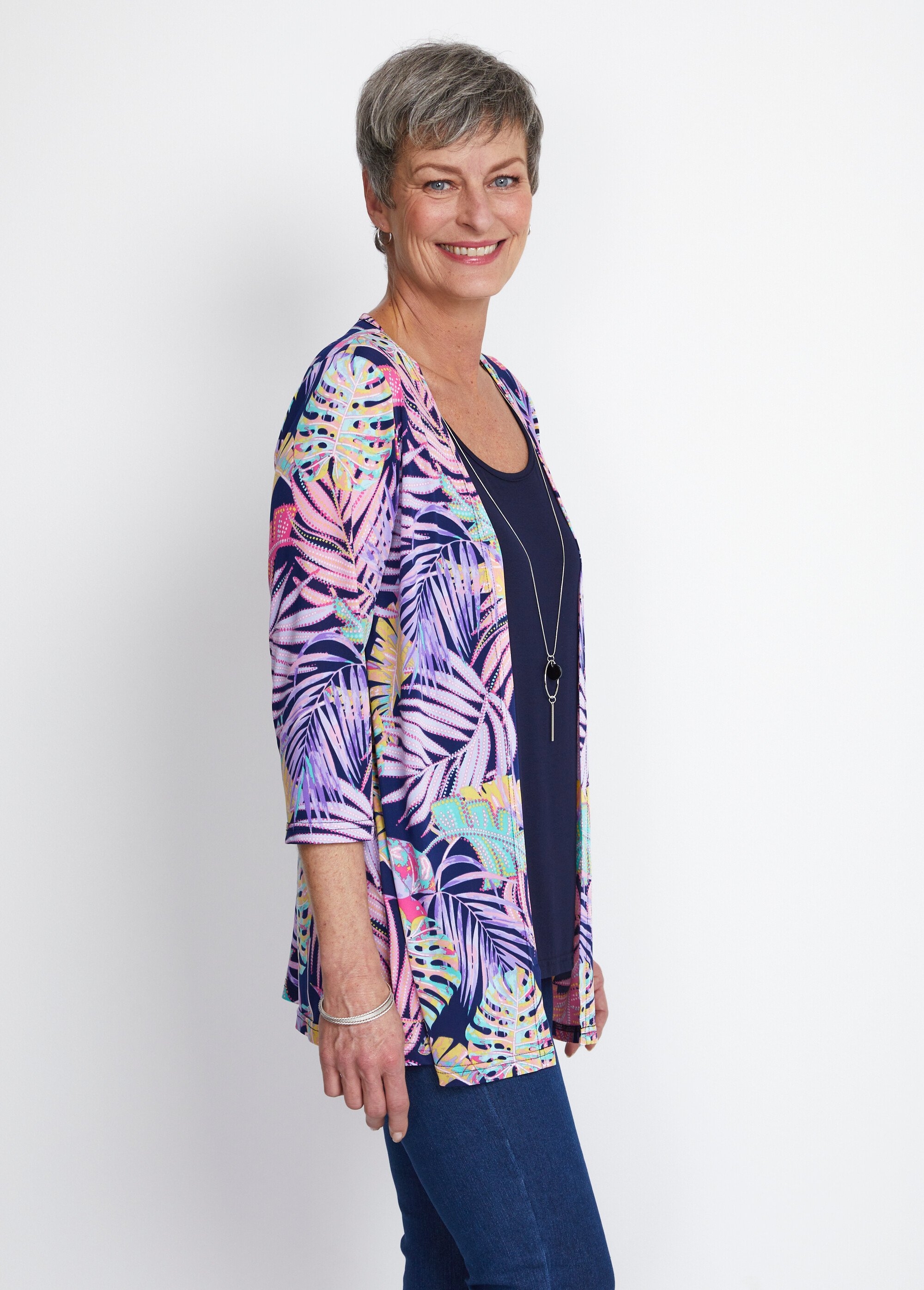 Tee-shirt long effet 2 en 1 Femme Bleu CESENA DR1