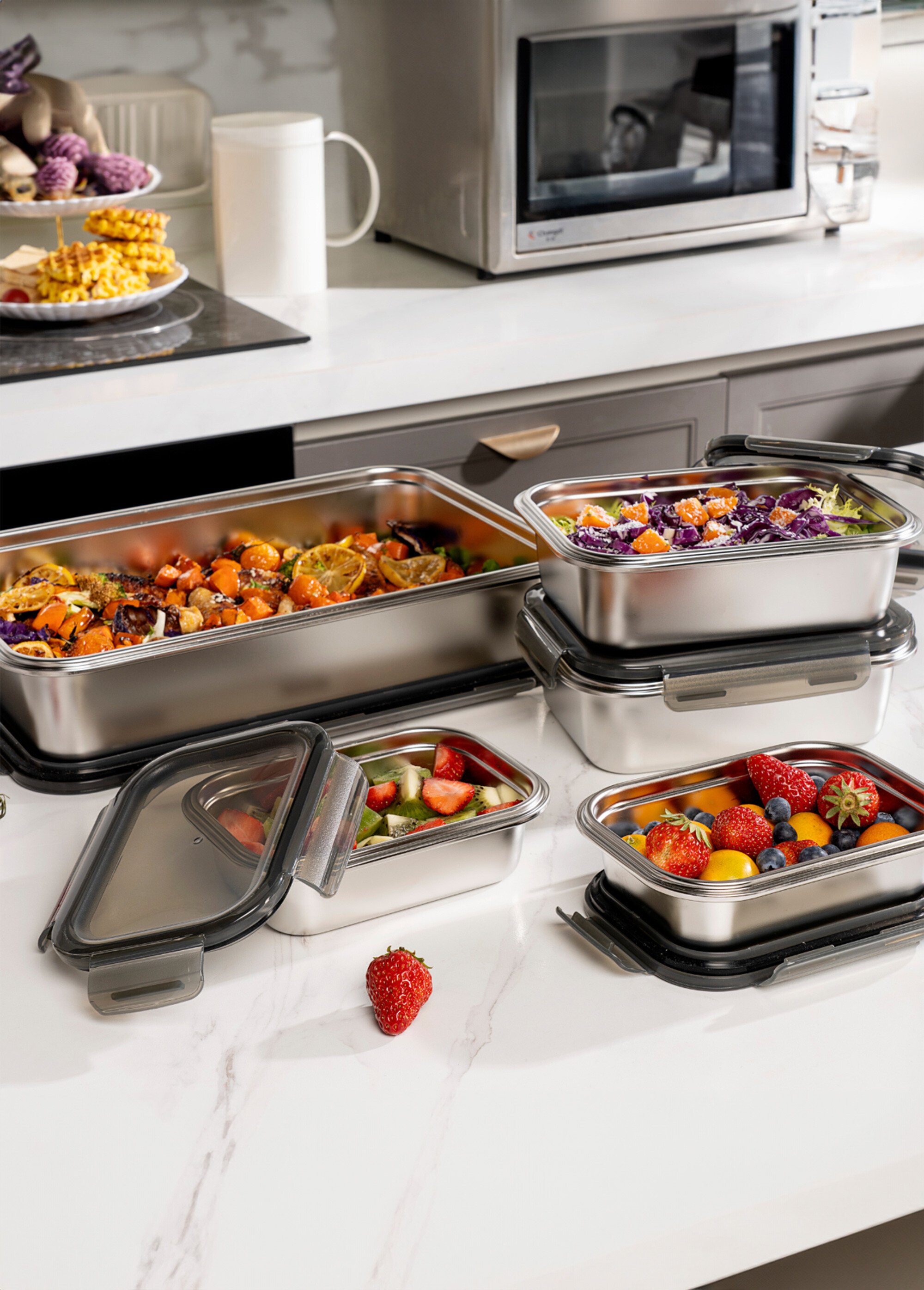 Le Creuset Signature - Set de 5 ustensiles de cuisine, couvercles en acier inoxydable 96605300000000
