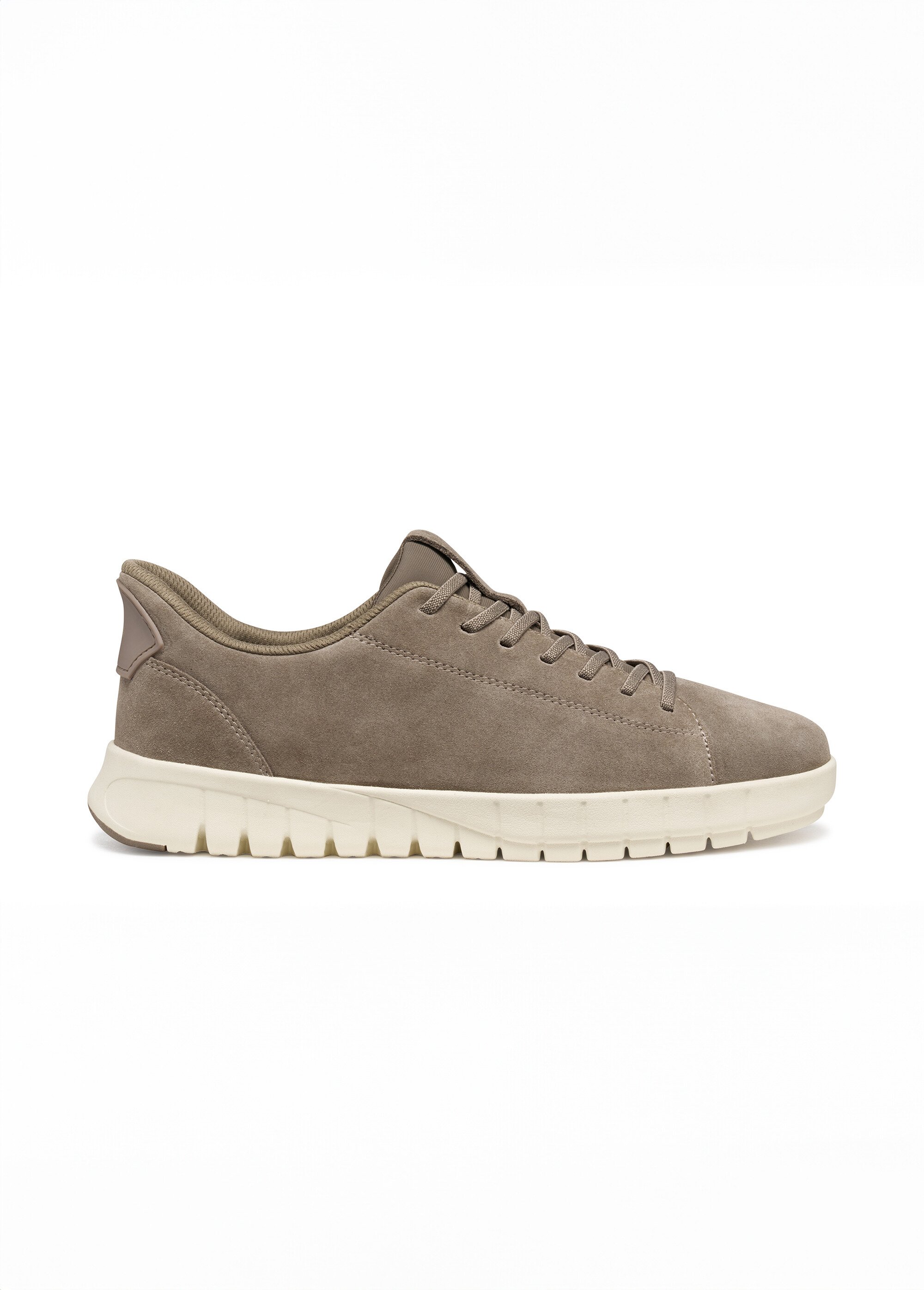 Baskets homme en cuir à lacets Homme Gris GEO-U56MAA DR1
