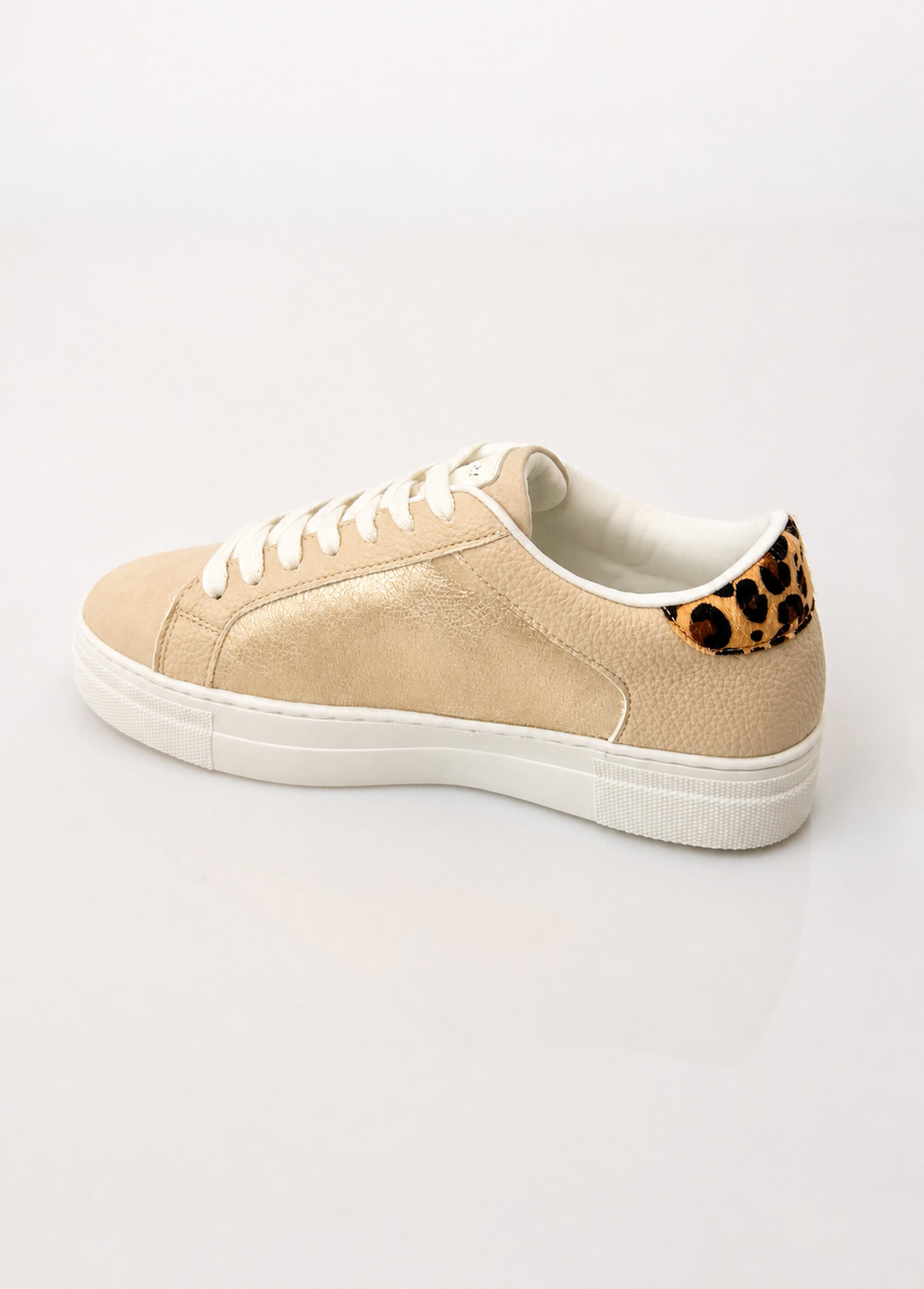 Baskets métallisées léopard détail éclair Femme BEIGE LEOPARD COVFY0999 DO1