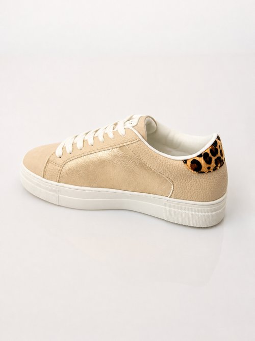 Baskets métallisées léopard détail éclair Femme BEIGE LEOPARD COVFY0999 DO1