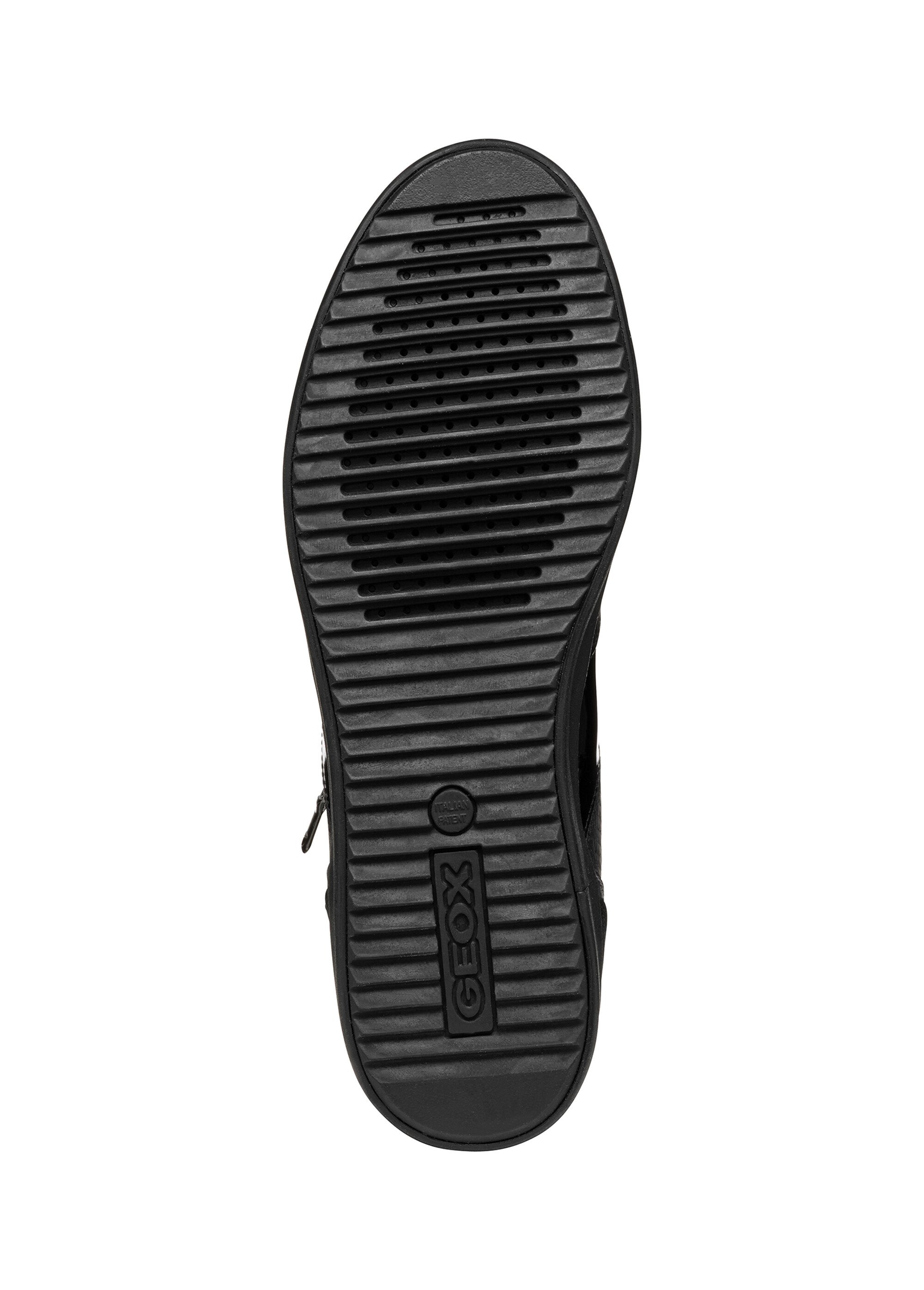 Baskets montantes multimatières lacets + zip Femme Noir GEO-D366HD UN1