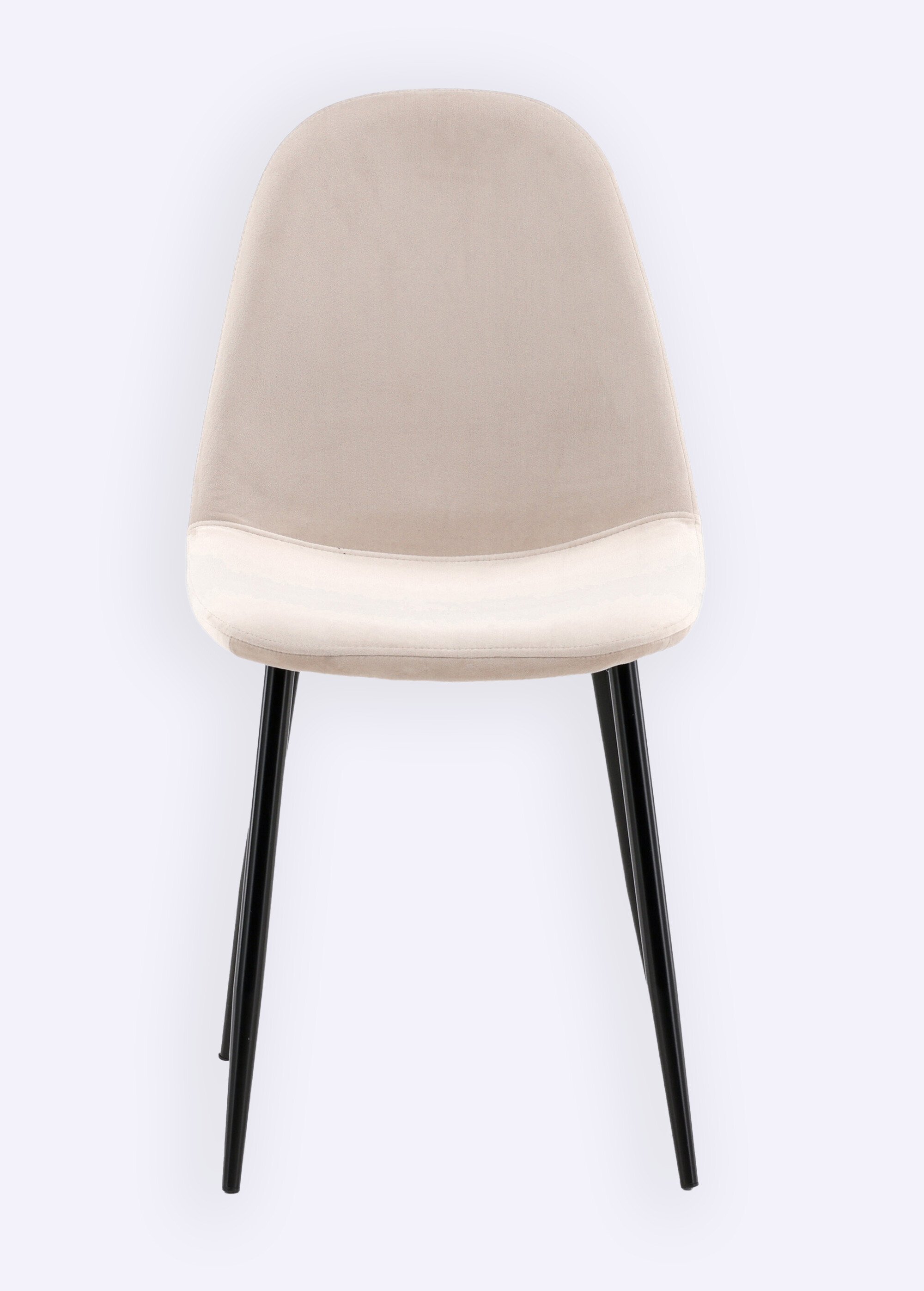 Chaises assise velours et pieds acier BEIGE VEN-19912-880 DE2