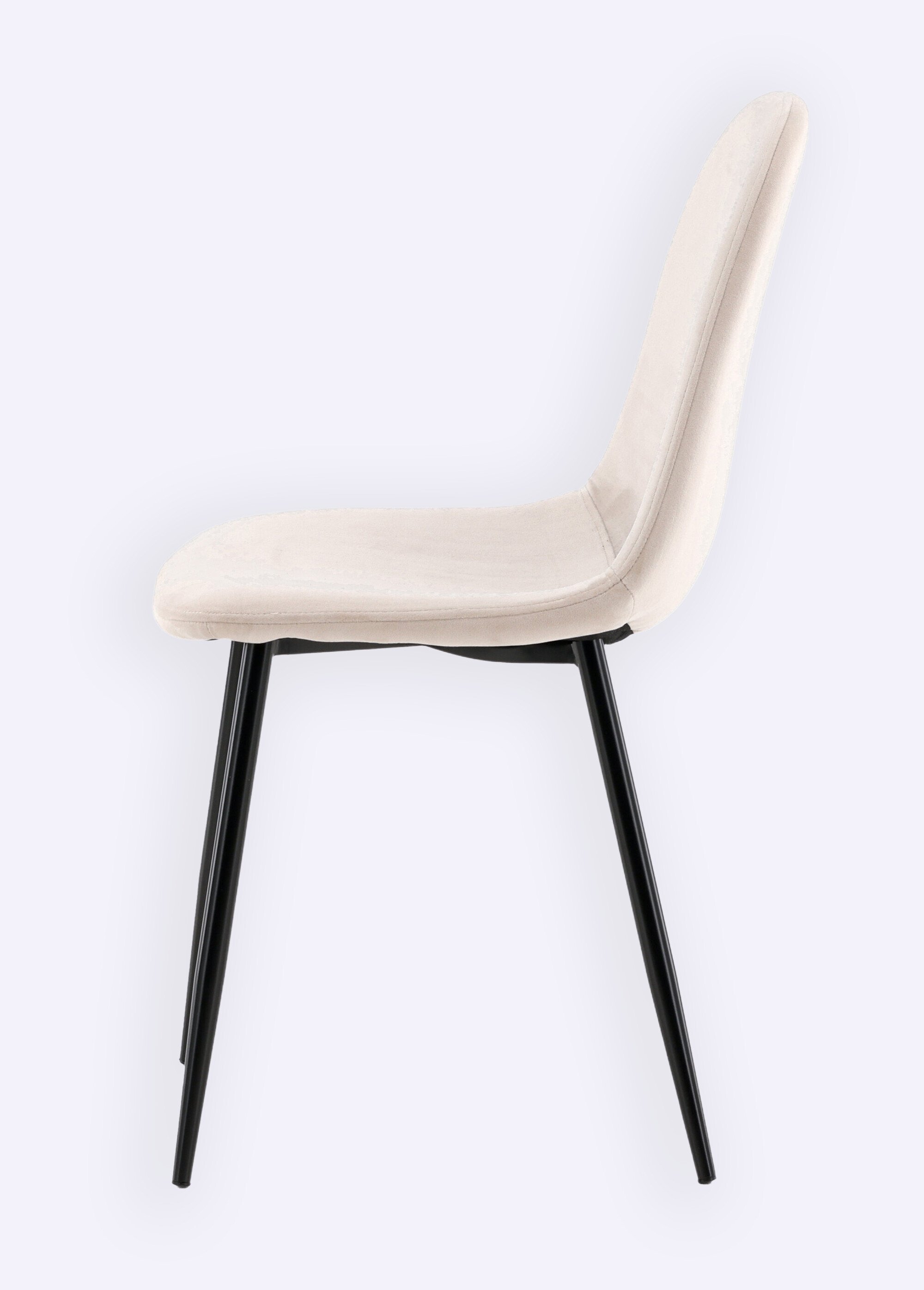 Chaises assise velours et pieds acier BEIGE VEN-19912-880 DE4