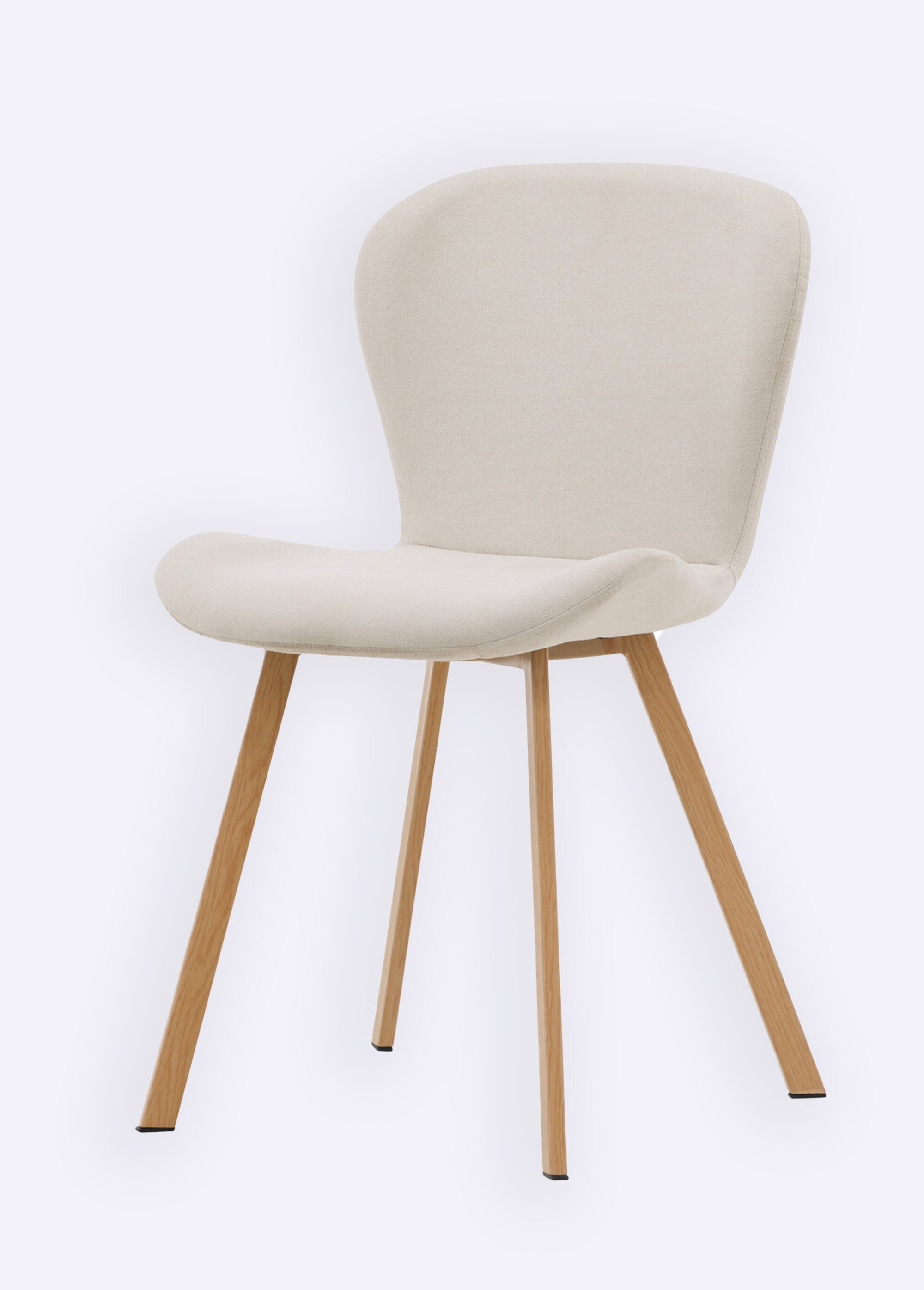 Chaises assise velours et pieds bois BEIGE VEN-19943-103 DE1