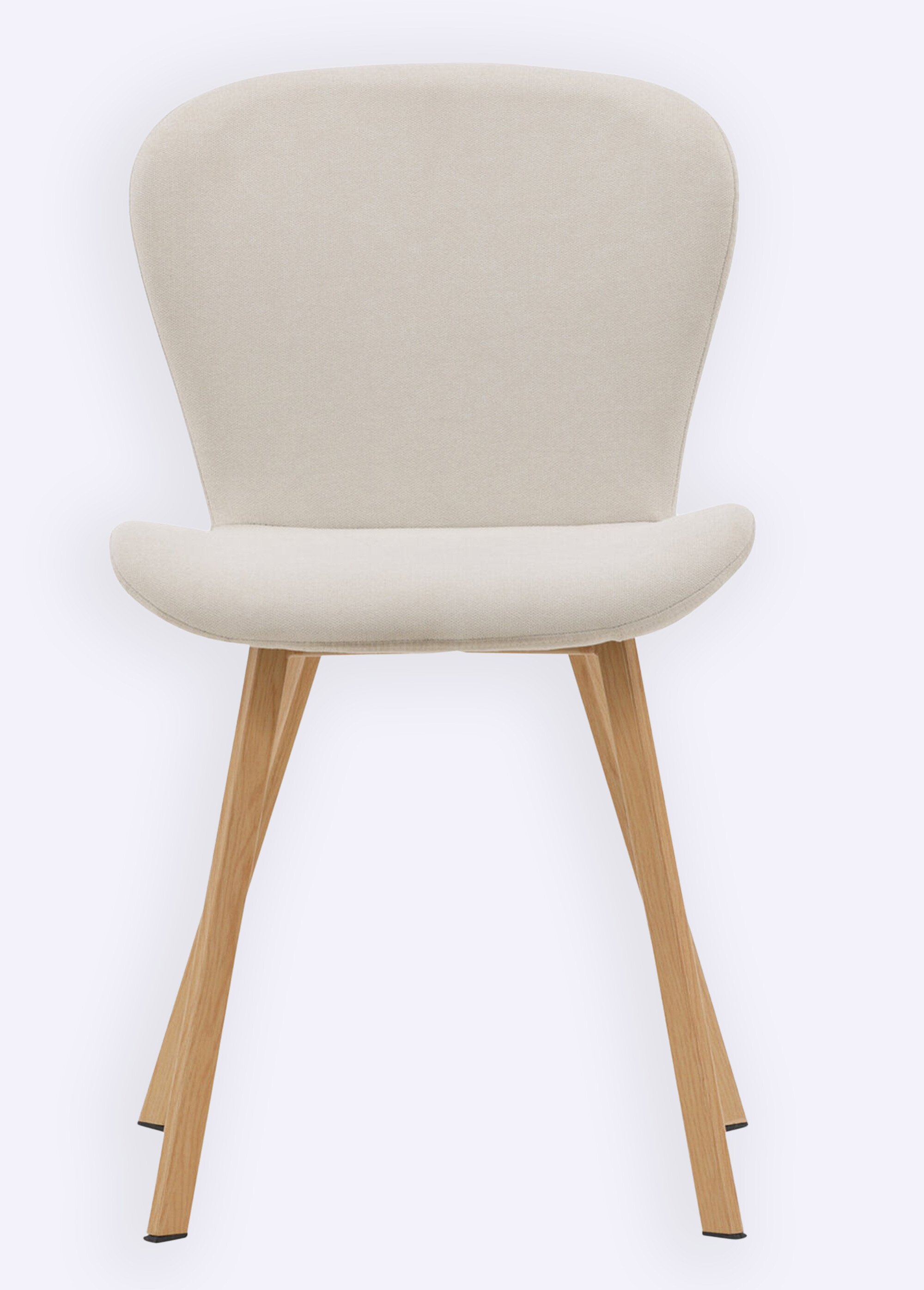 Chaises assise velours et pieds bois BEIGE VEN-19943-103 DE2