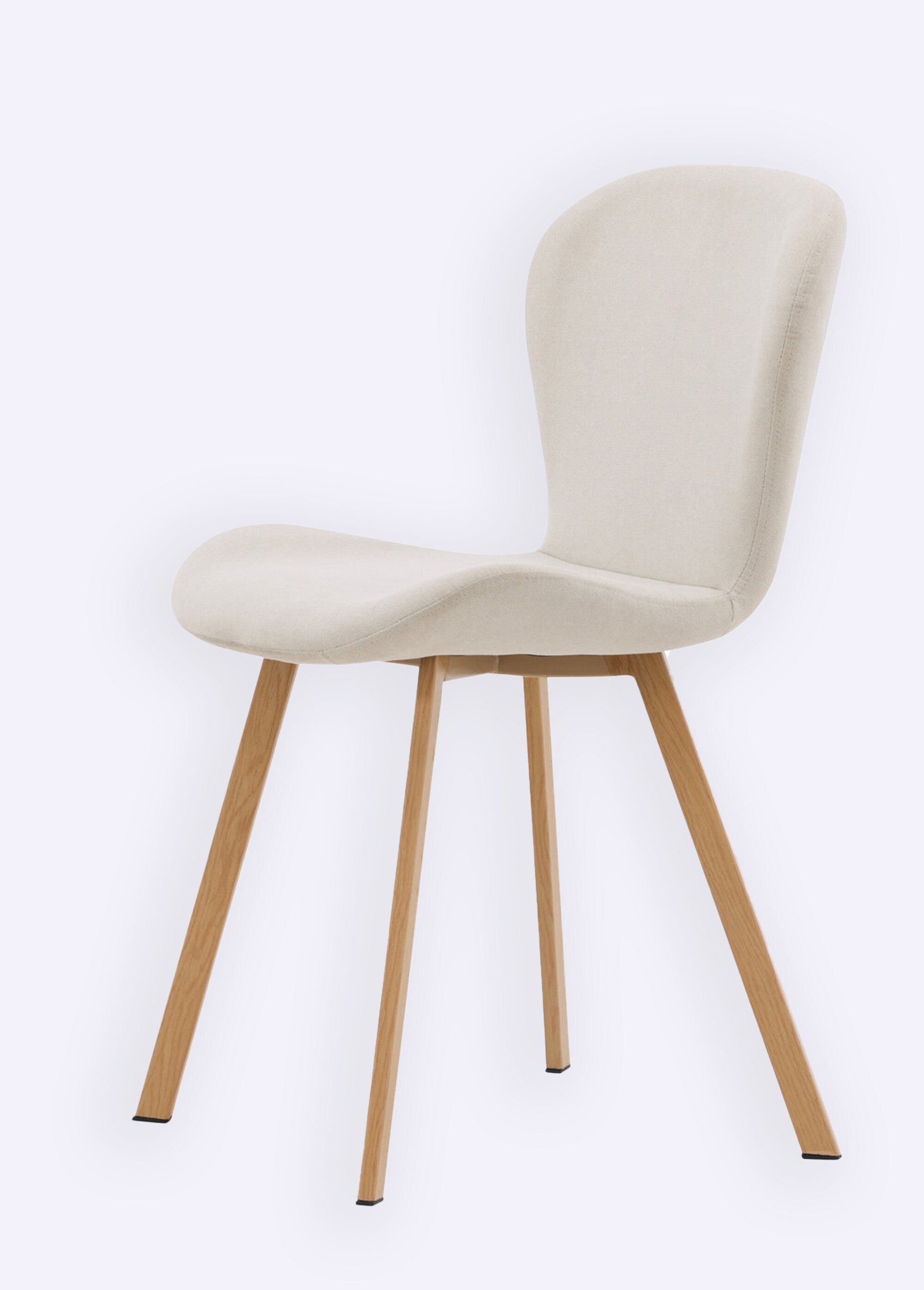 Chaises assise velours et pieds bois BEIGE VEN-19943-103 DE3
