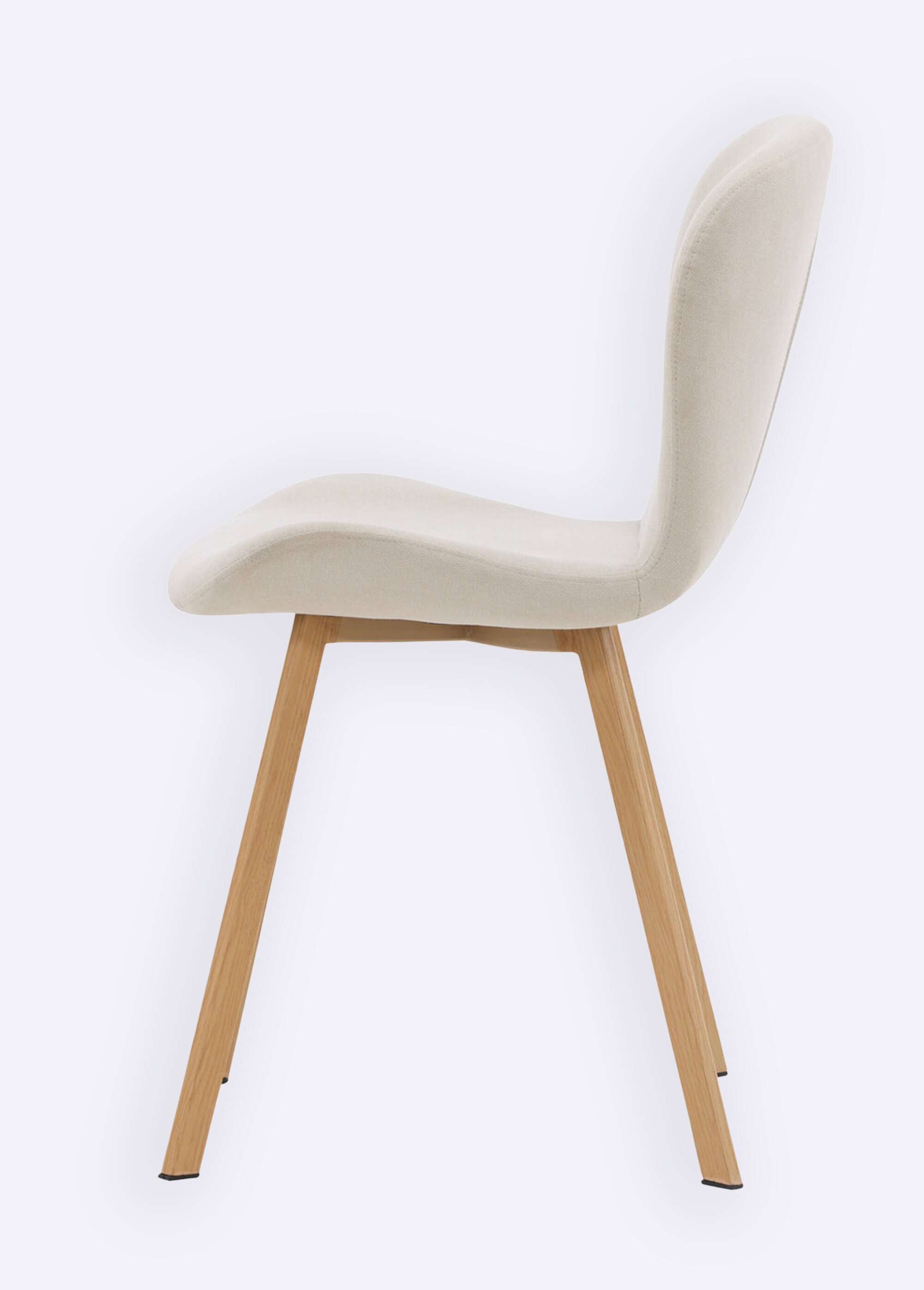 Chaises assise velours et pieds bois BEIGE VEN-19943-103 DE4