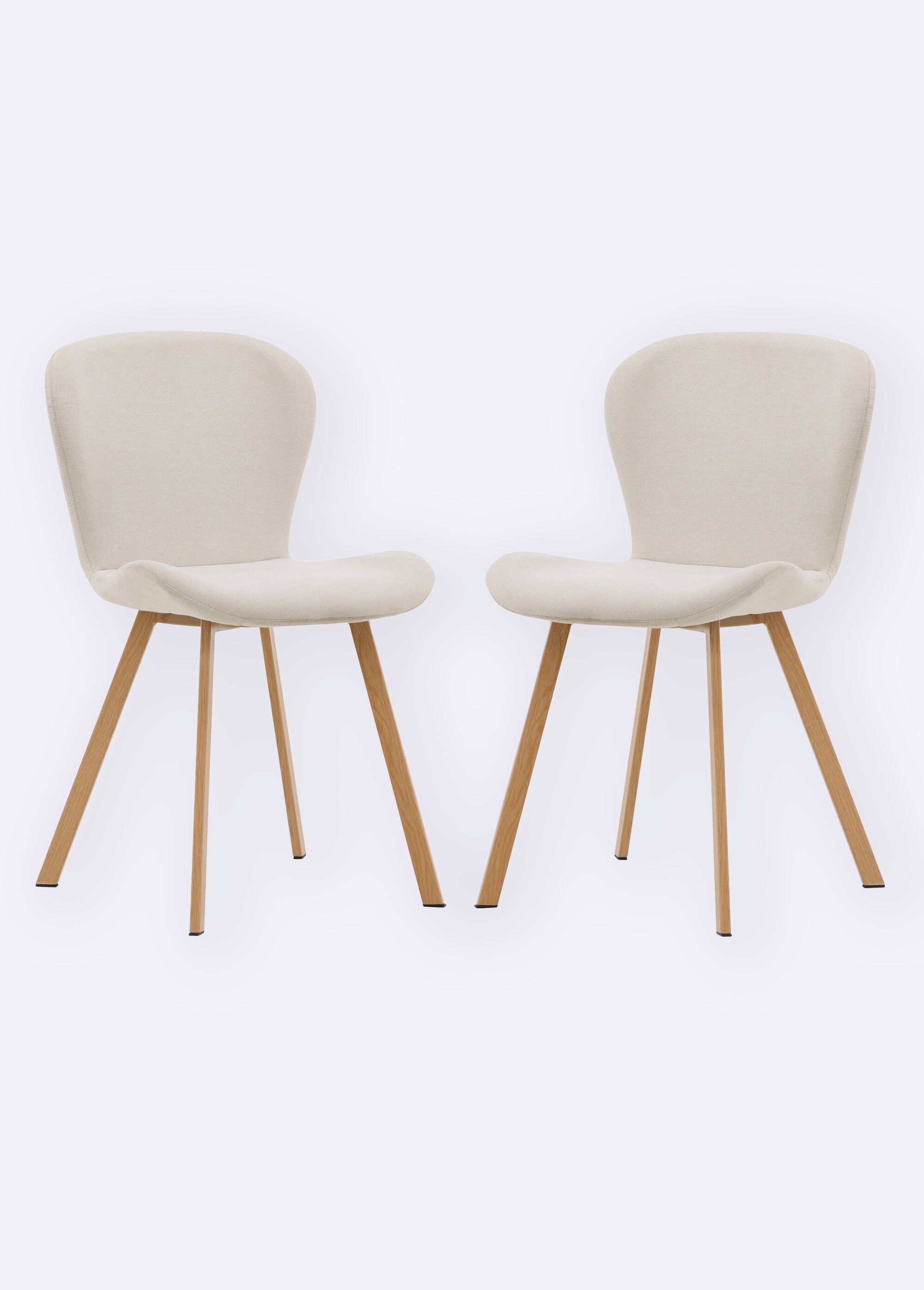 Chaises assise velours et pieds bois