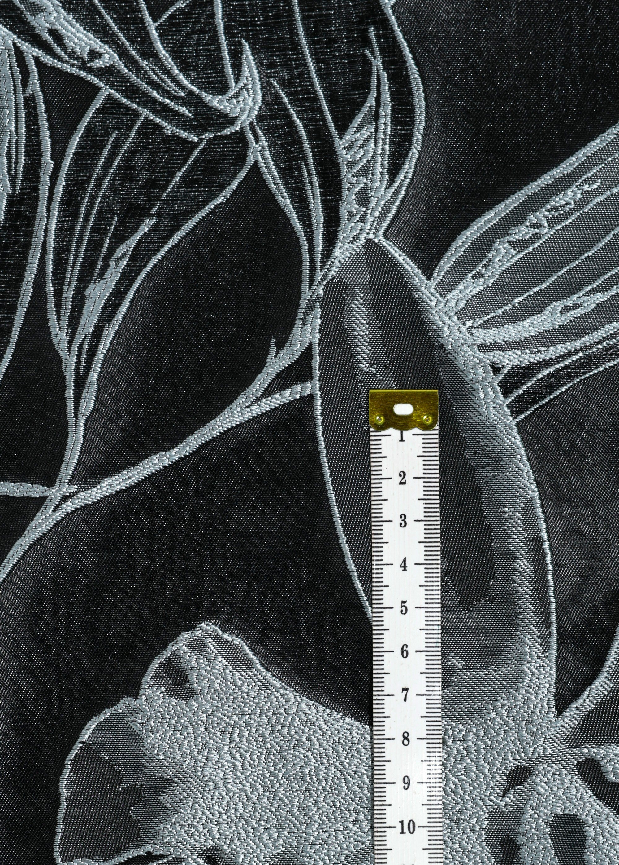 Coupon tissu brodé ameublement, iris