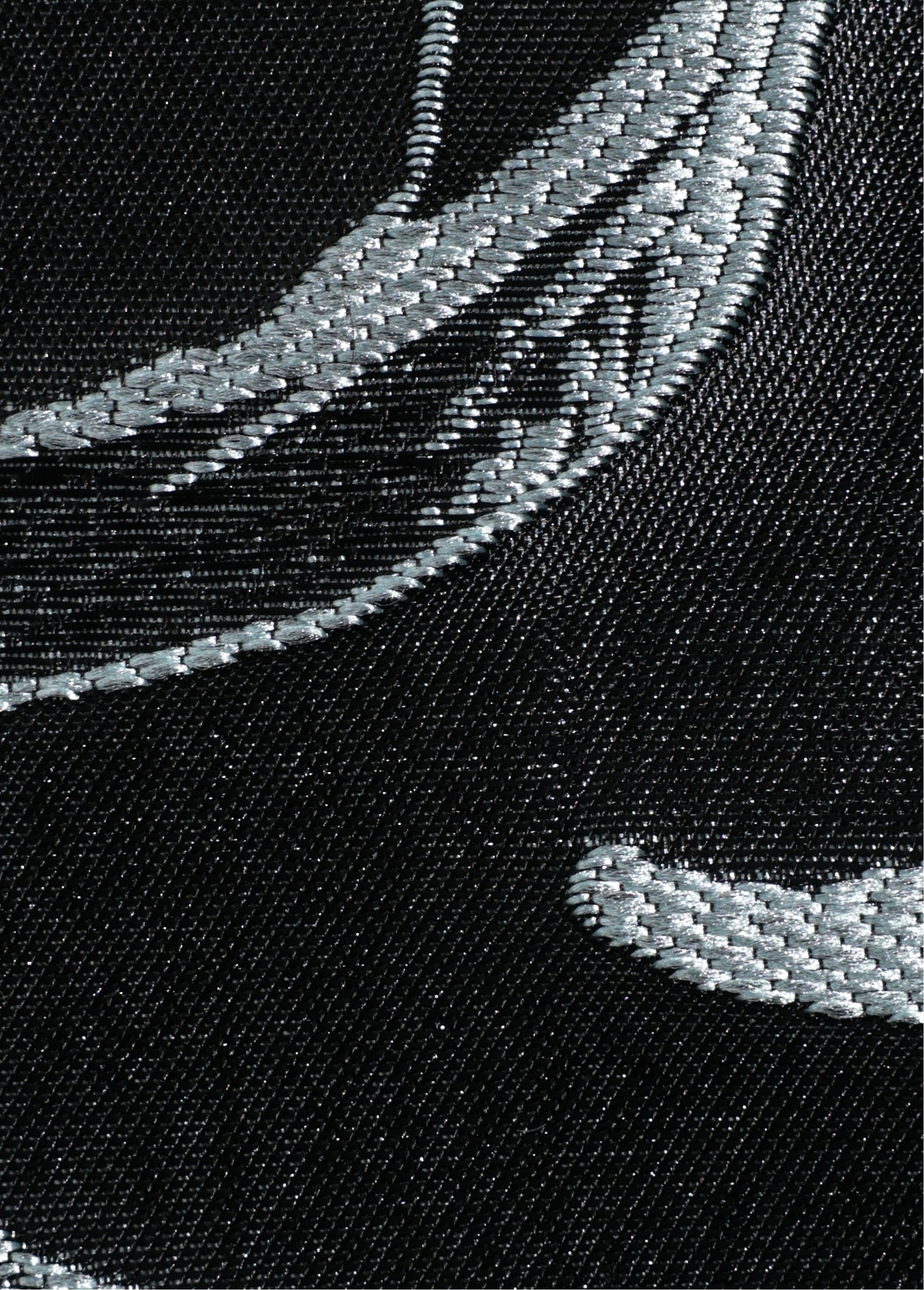 Coupon tissu brodé ameublement, iris NOIR COT115768 DE2