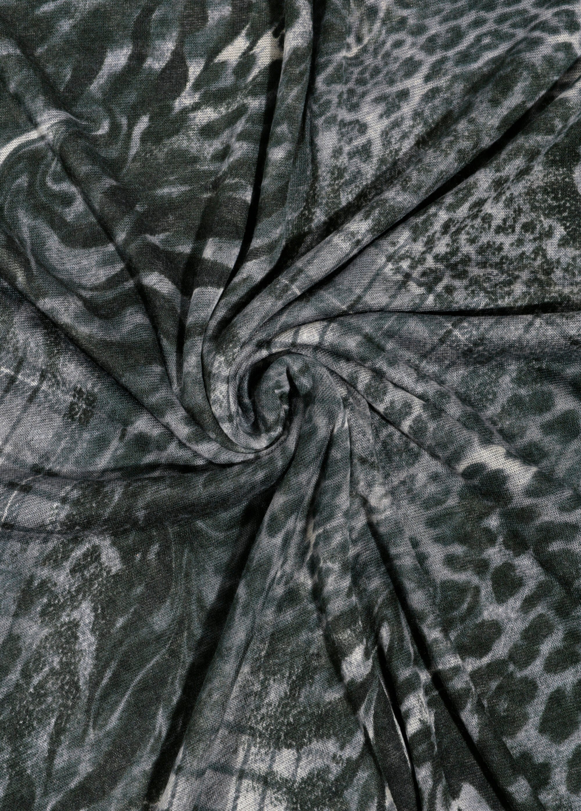 Coupon tissu jersey fantaisie, foncé