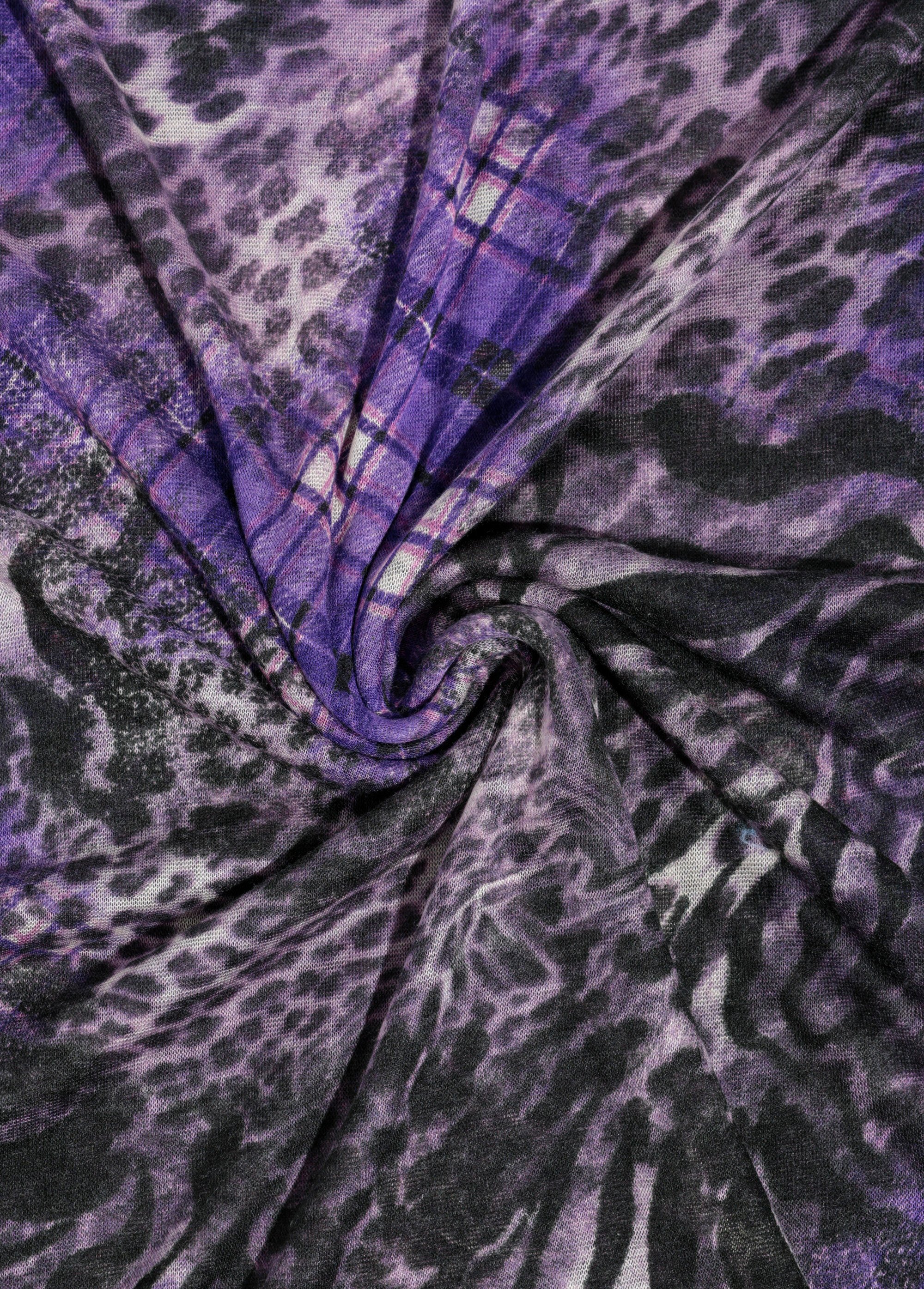 Coupon tissu jersey fantaisie, foncé VIOLET COT150634 FA1