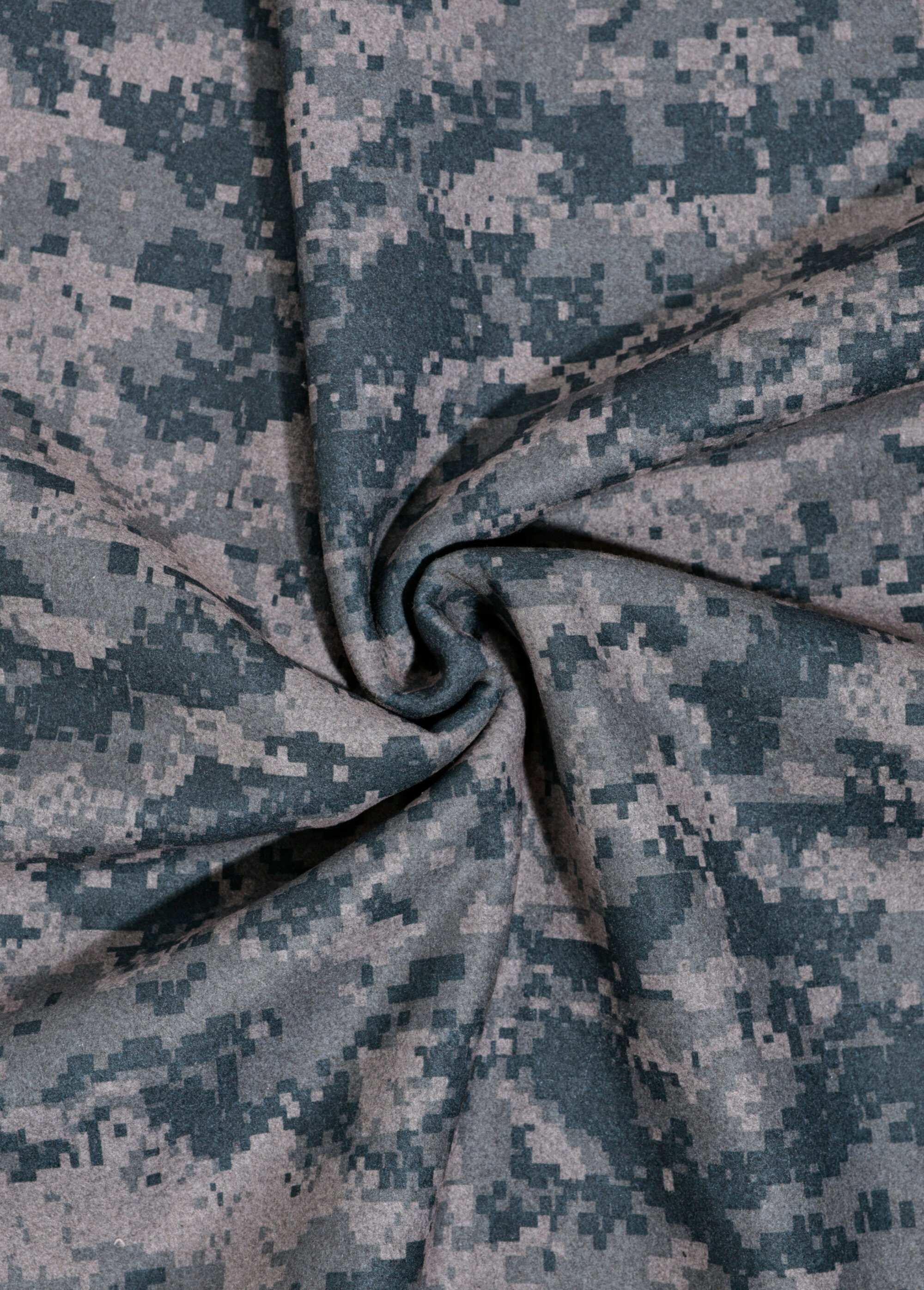 Coupon tissu lainage épais motif  Pixels MARRON COT146489 FA1