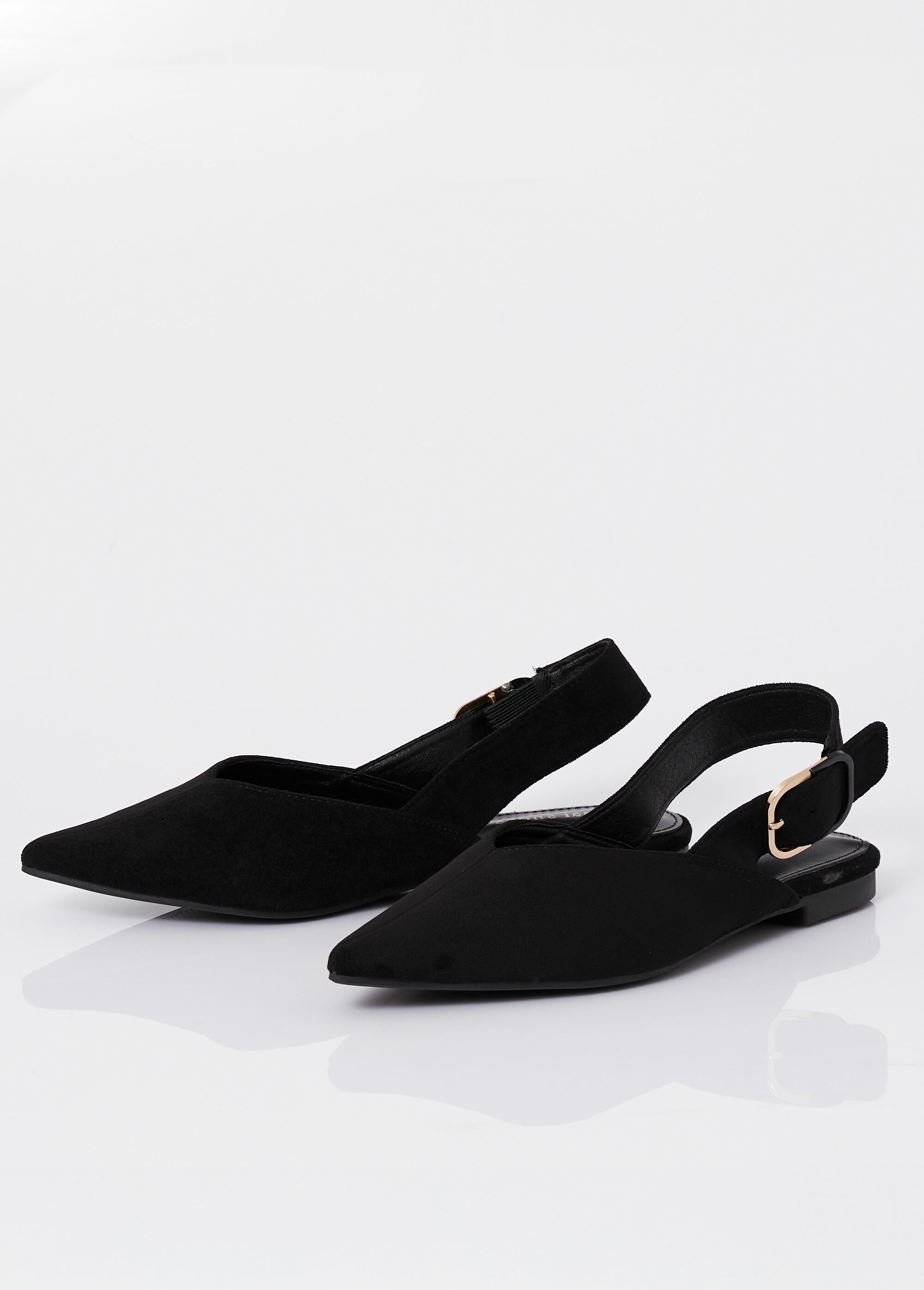 Escarpins pointus avec bride slingback Femme Noir MAR9755 DE1