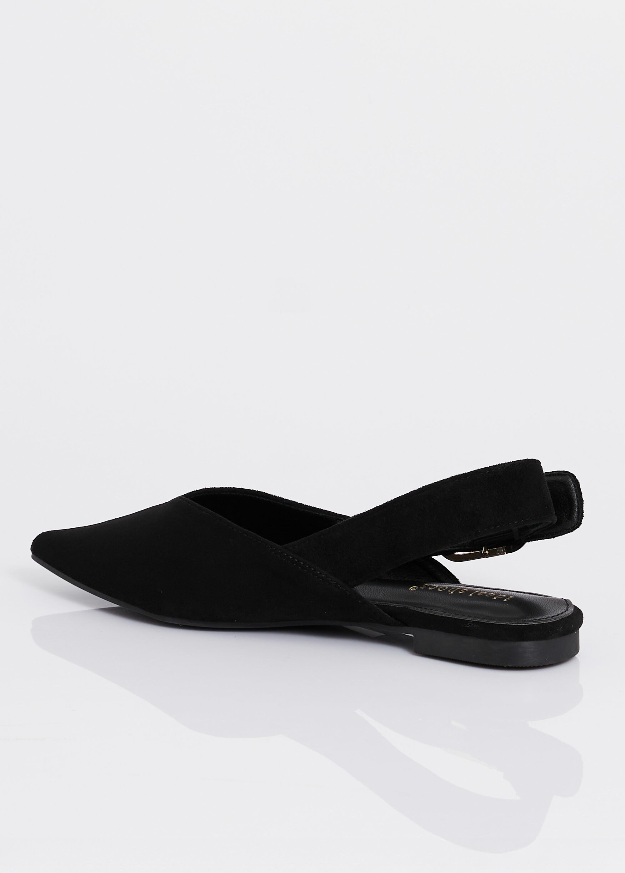 Escarpins pointus avec bride slingback Femme Noir MAR9755 DO1