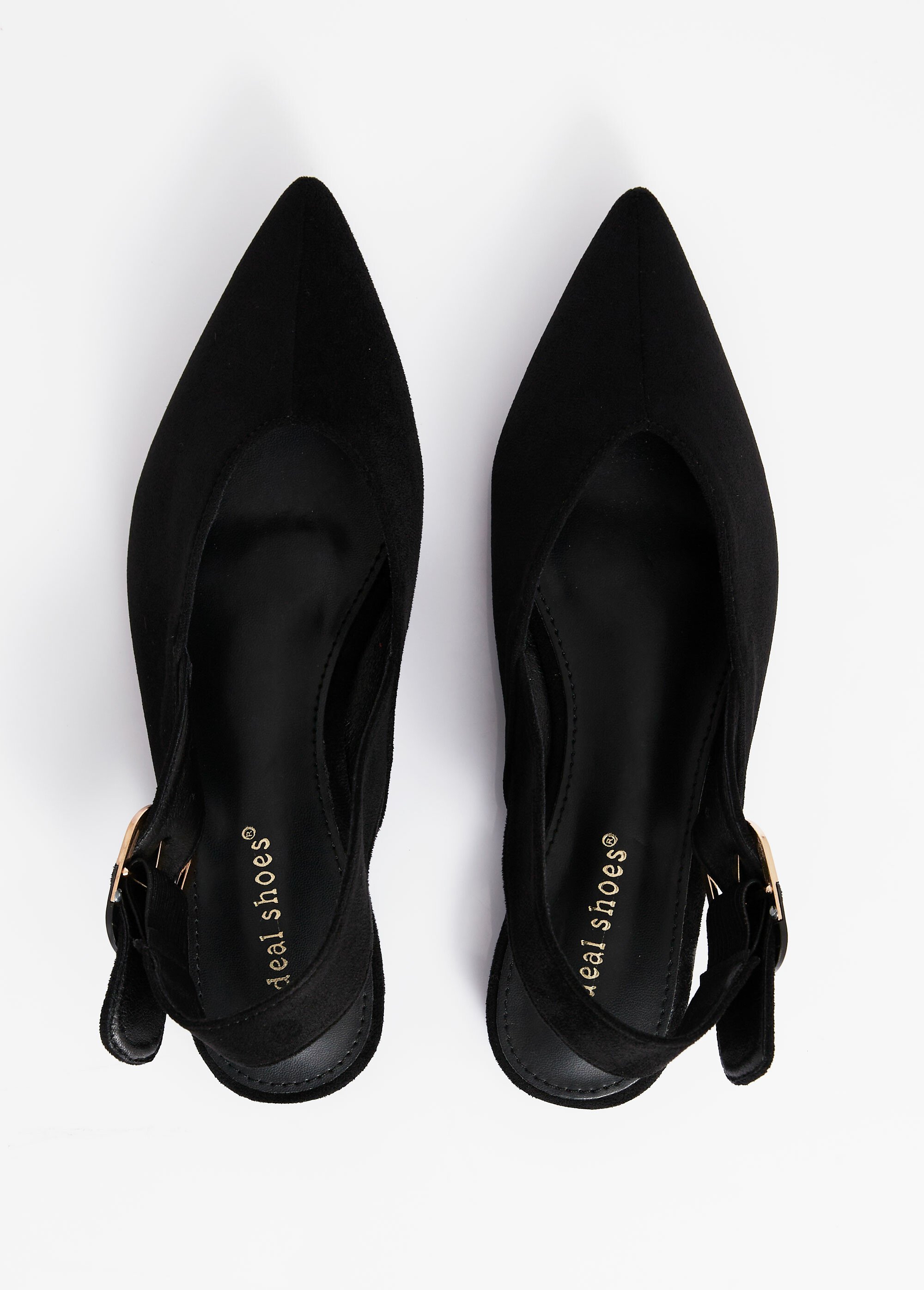 Escarpins pointus avec bride slingback Femme Noir MAR9755 OV1