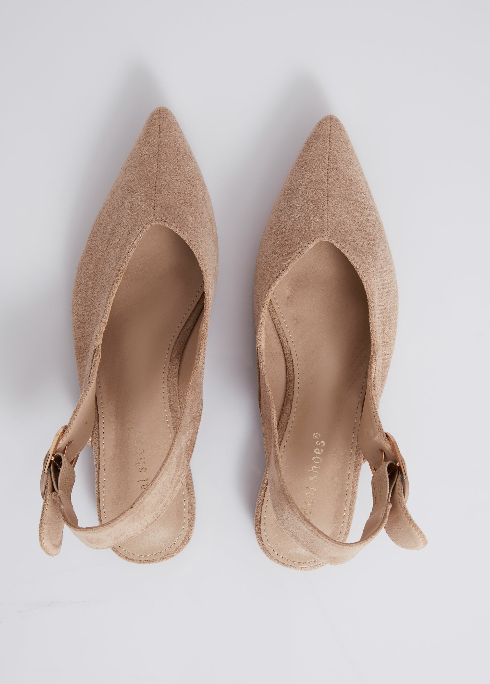 Escarpins pointus avec bride slingback Femme Beige MAR9755 OV1