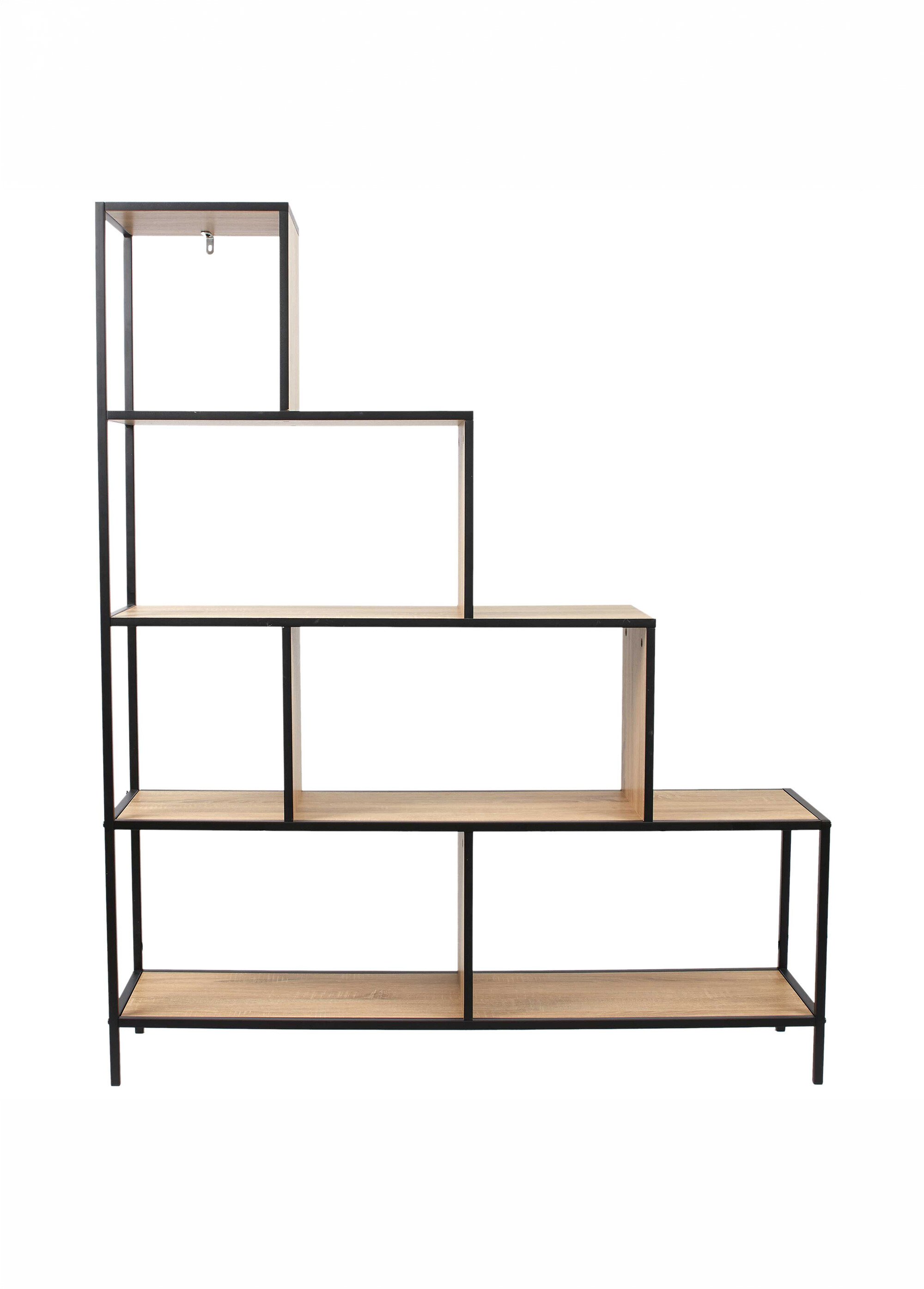 Etagère design escalier bois/métal EDISON MARRON CMP-HD0082 DE1