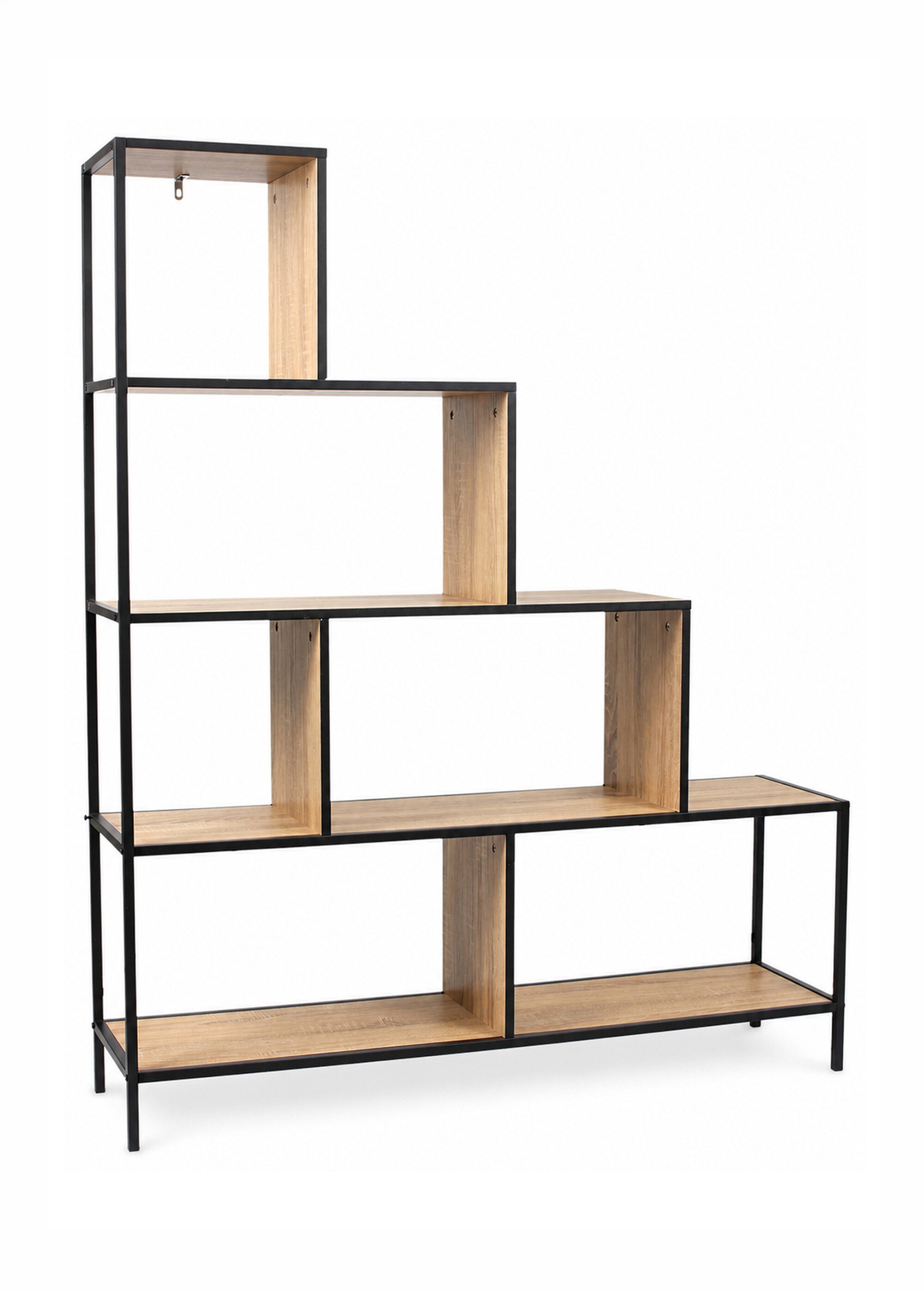 Etagère design escalier bois/métal EDISON MARRON CMP-HD0082 FA1