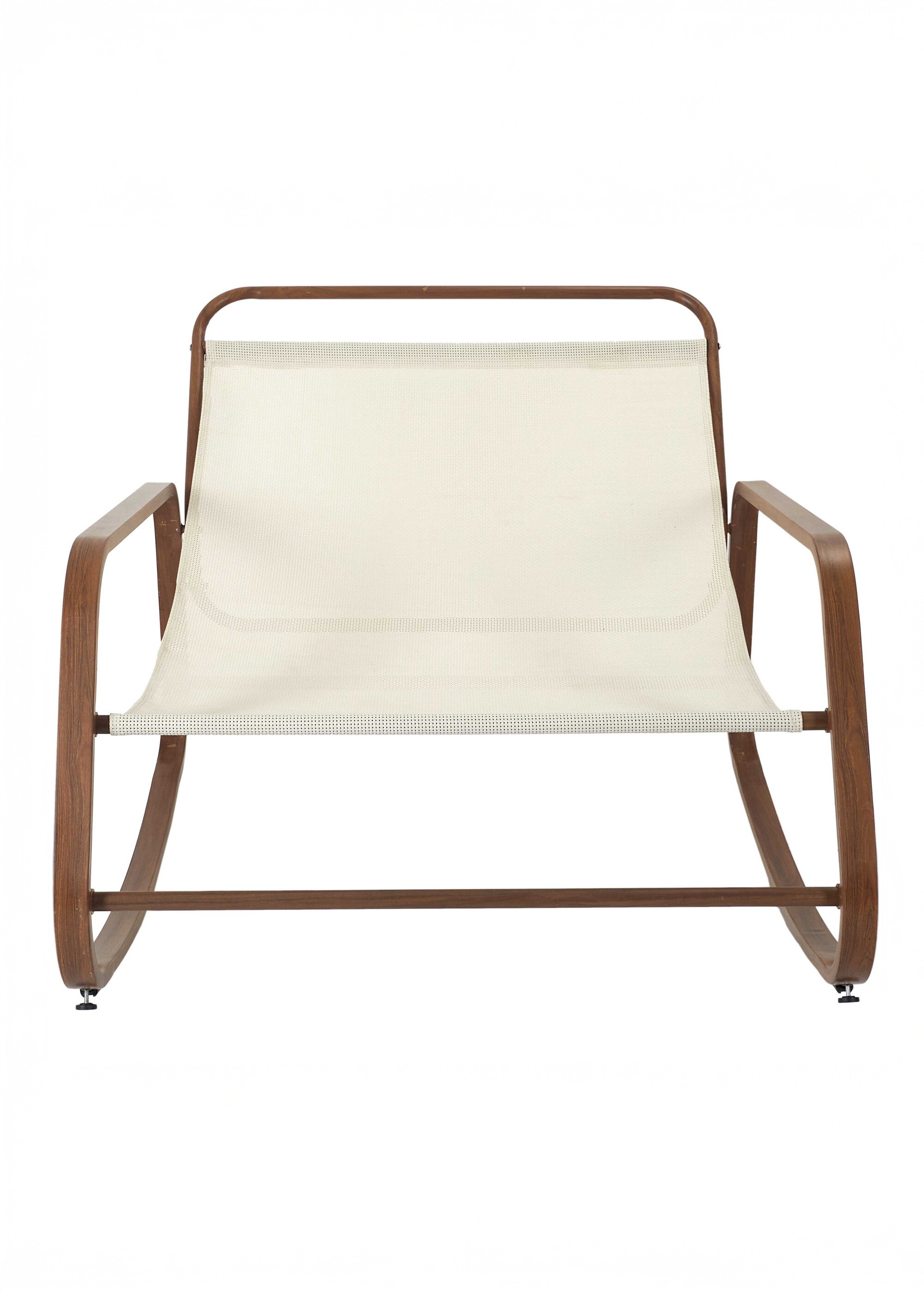 Fauteuil bascule clair coussin rembourré