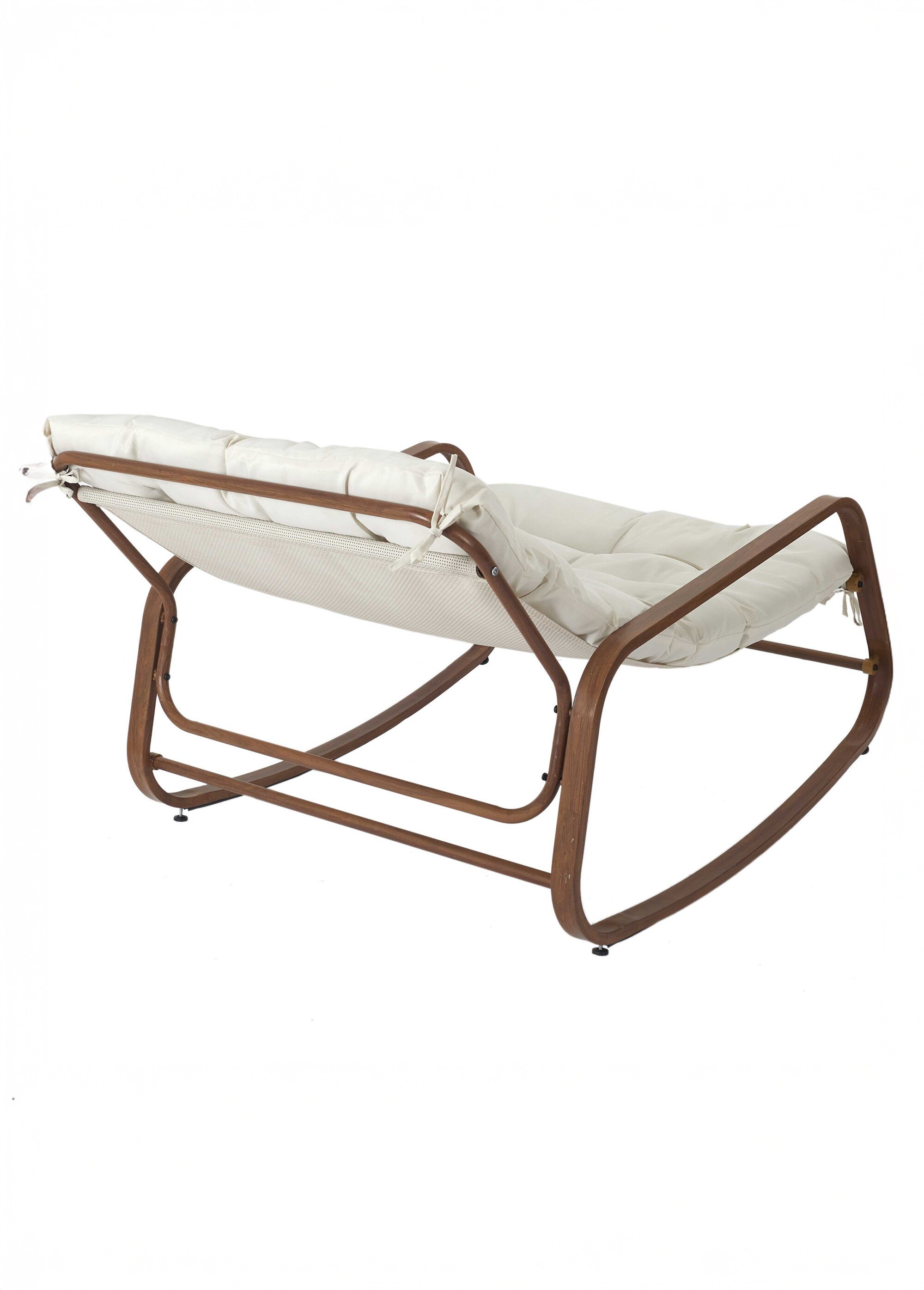 Fauteuil bascule clair coussin rembourré