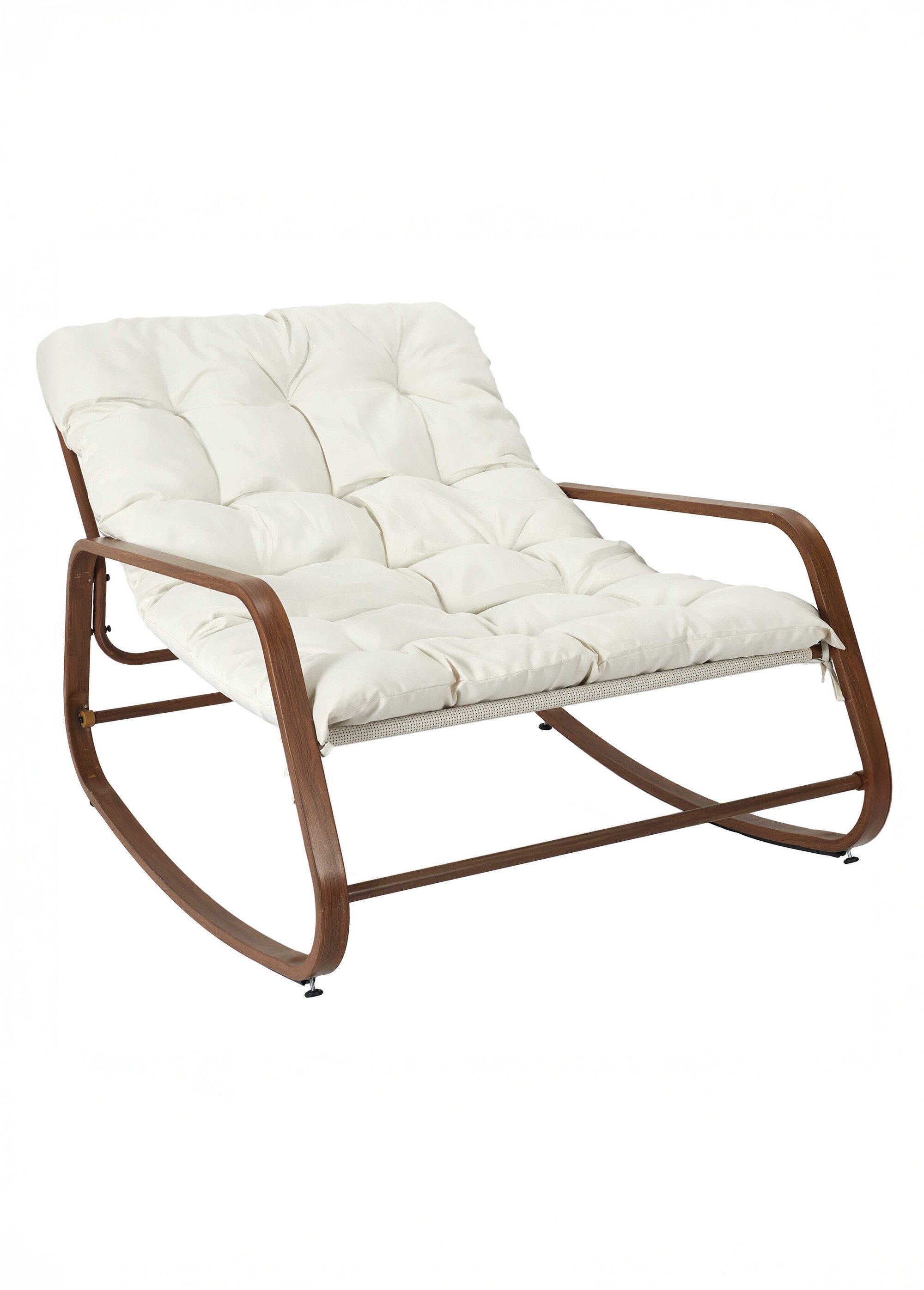 Fauteuil bascule clair coussin rembourré