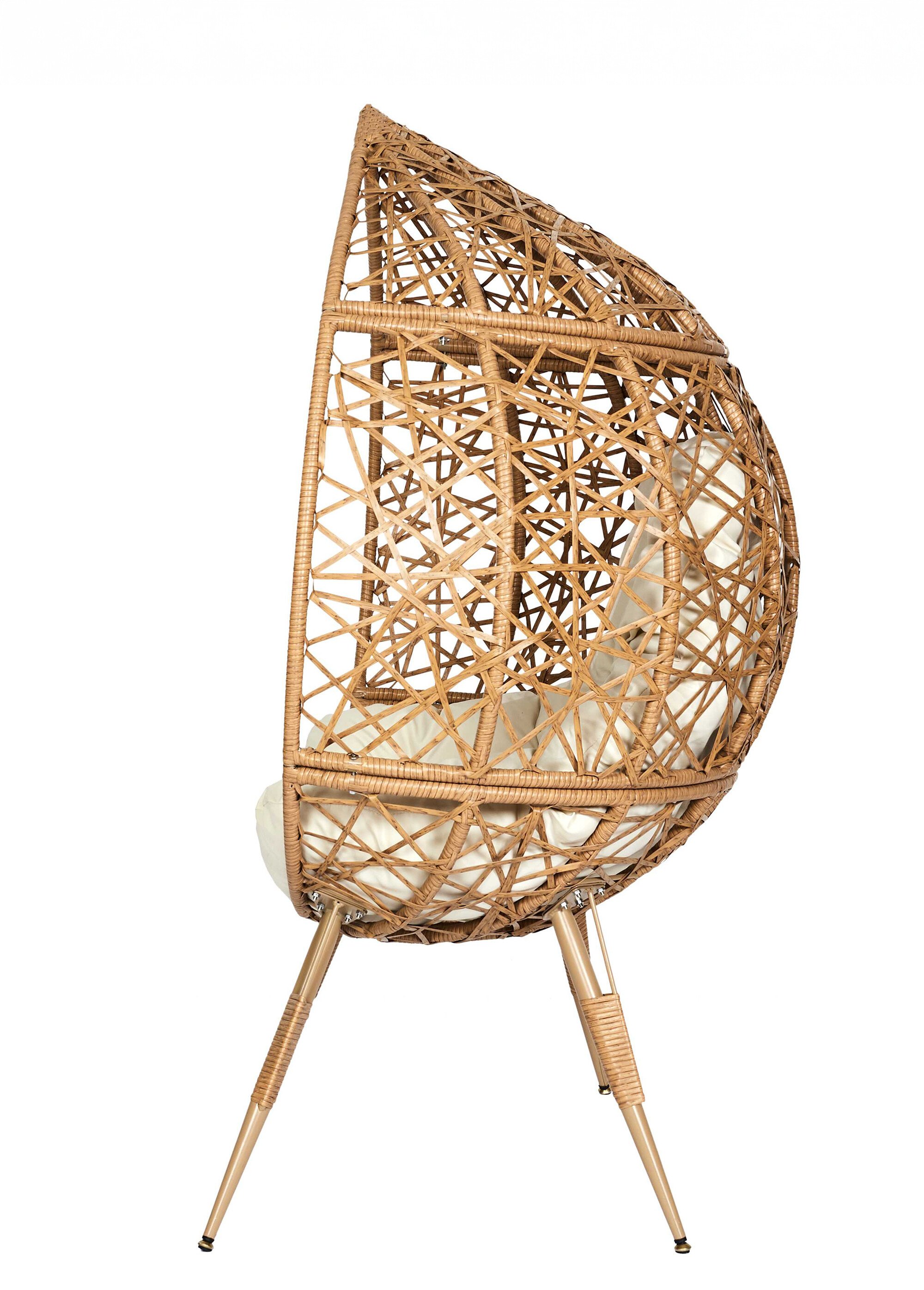 Fauteuil en osier avec structure oeuf BEIGE CMP-HDO7247 DR1