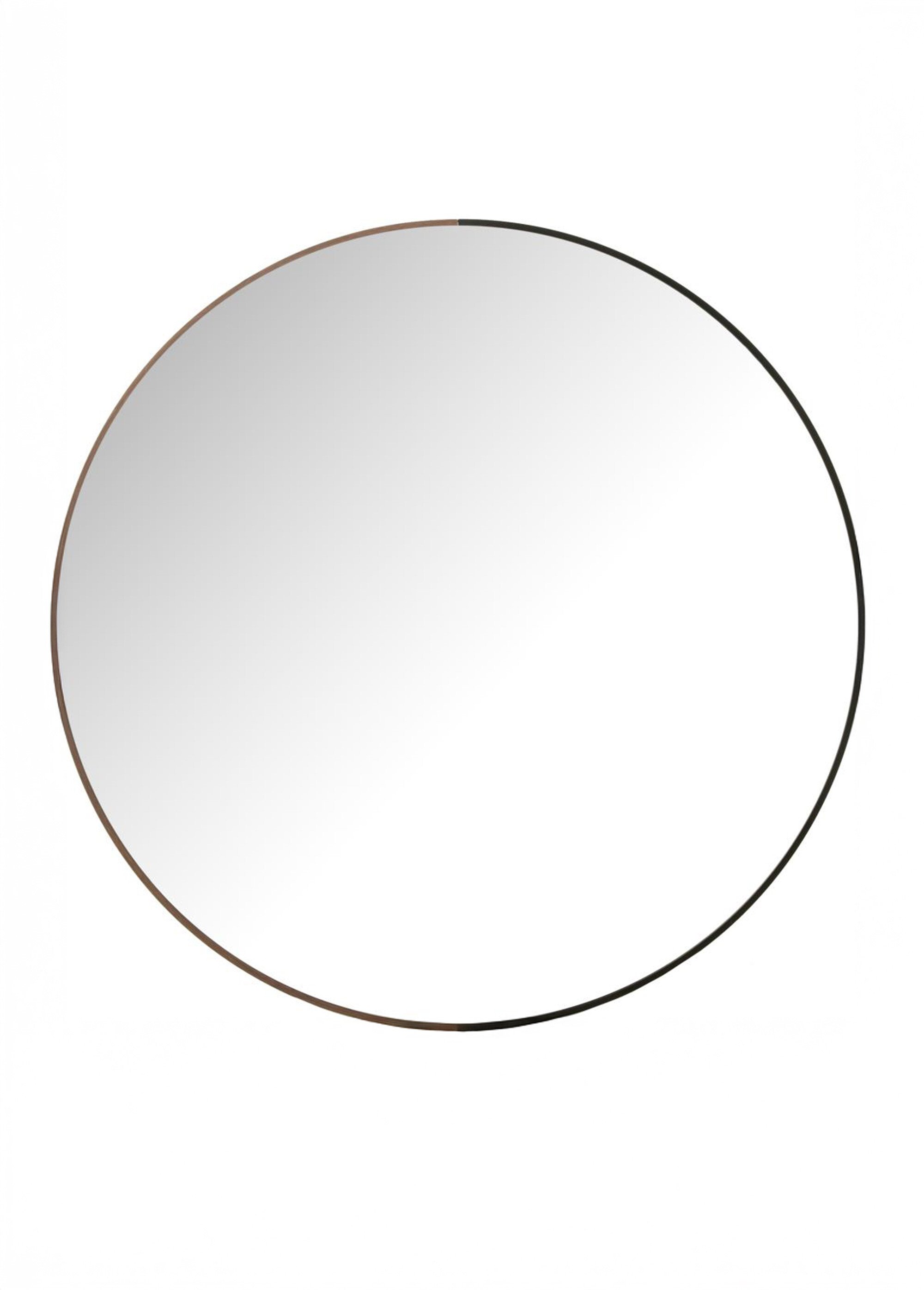 Grand miroir rond contour métal et bois Noir JP-30319 FA1