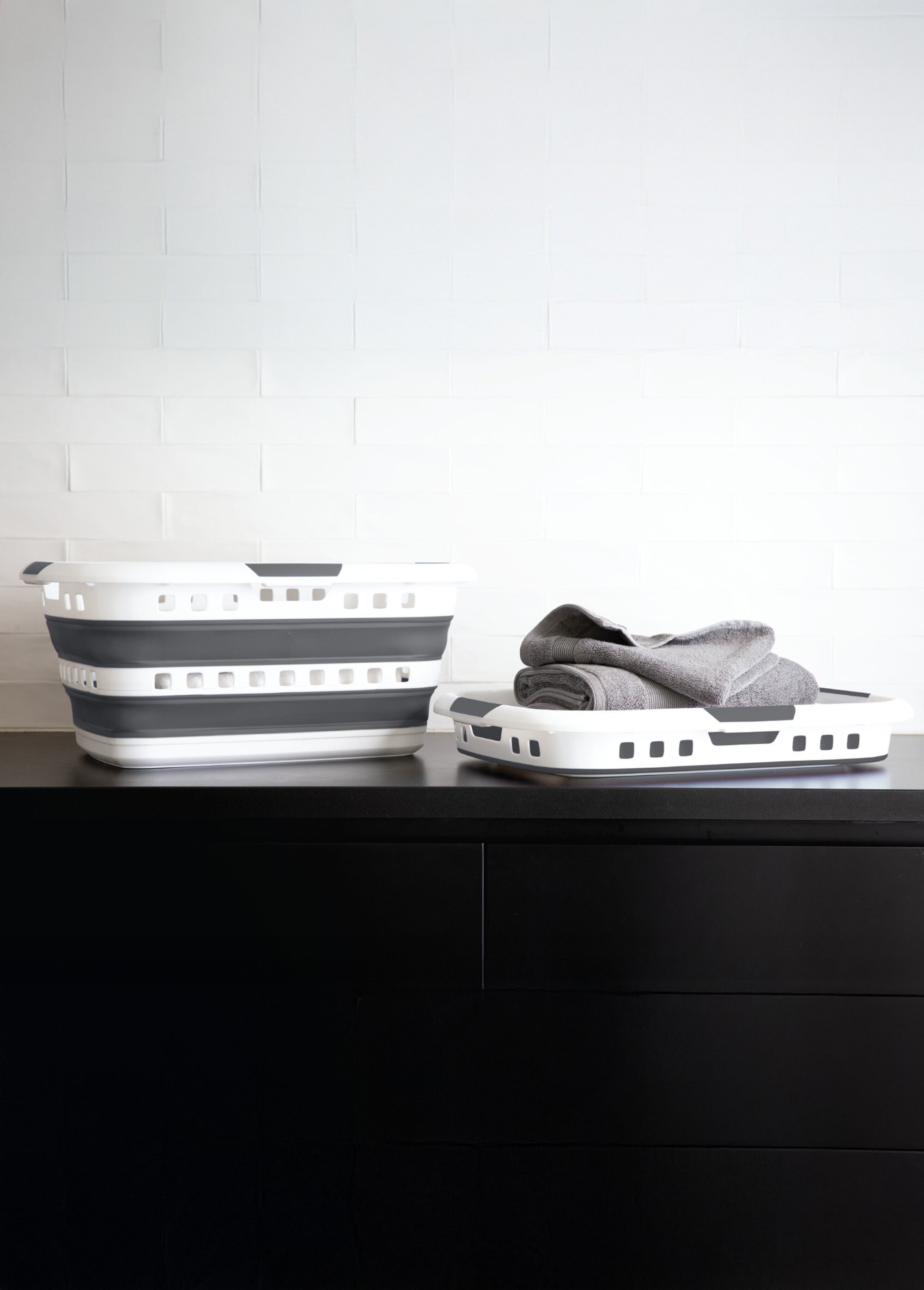 Grand panier à linge rétractable 45L Blanc JJA-164585 SI1