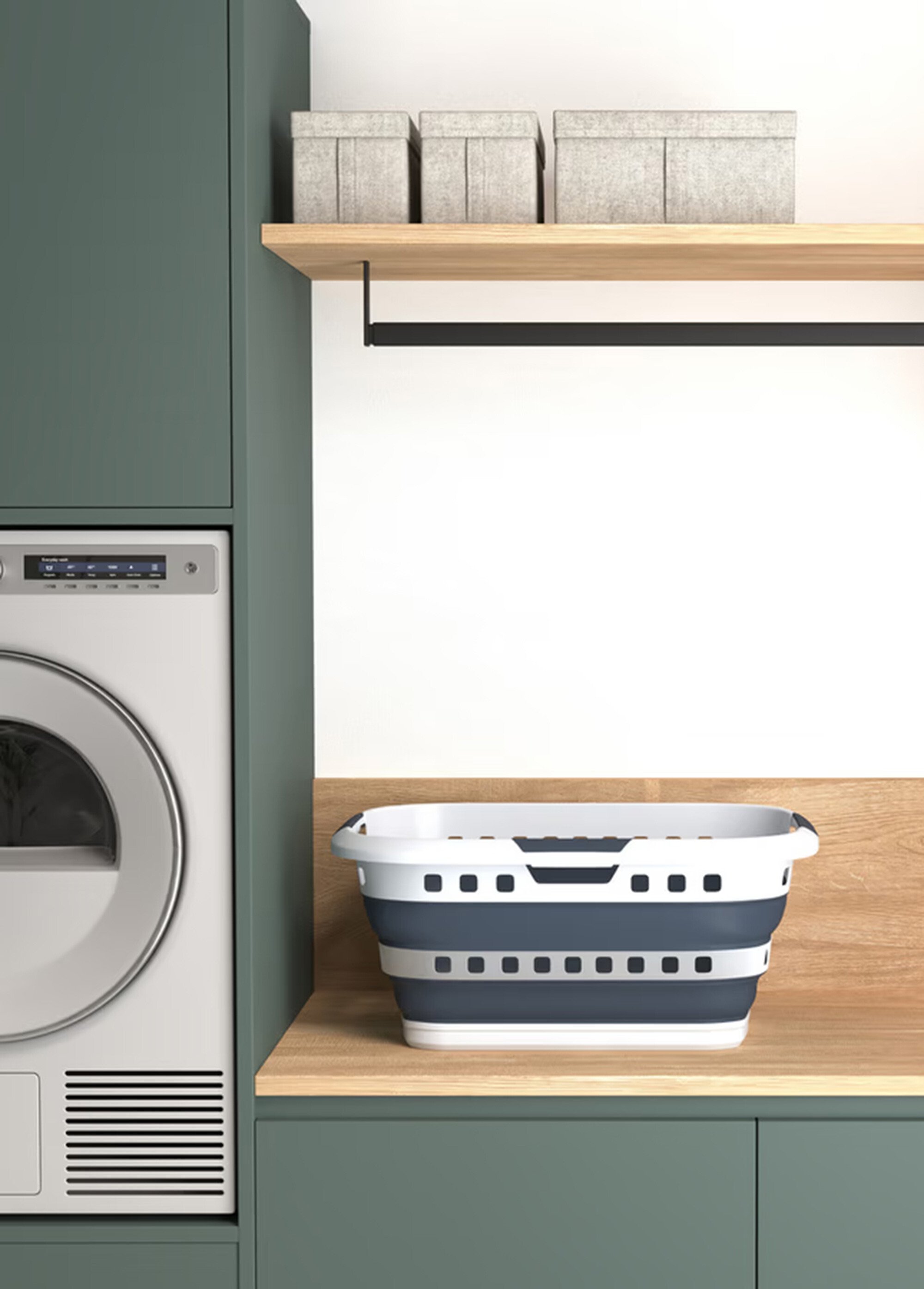 Grand panier à linge rétractable 45L Blanc JJA-164585 SI2