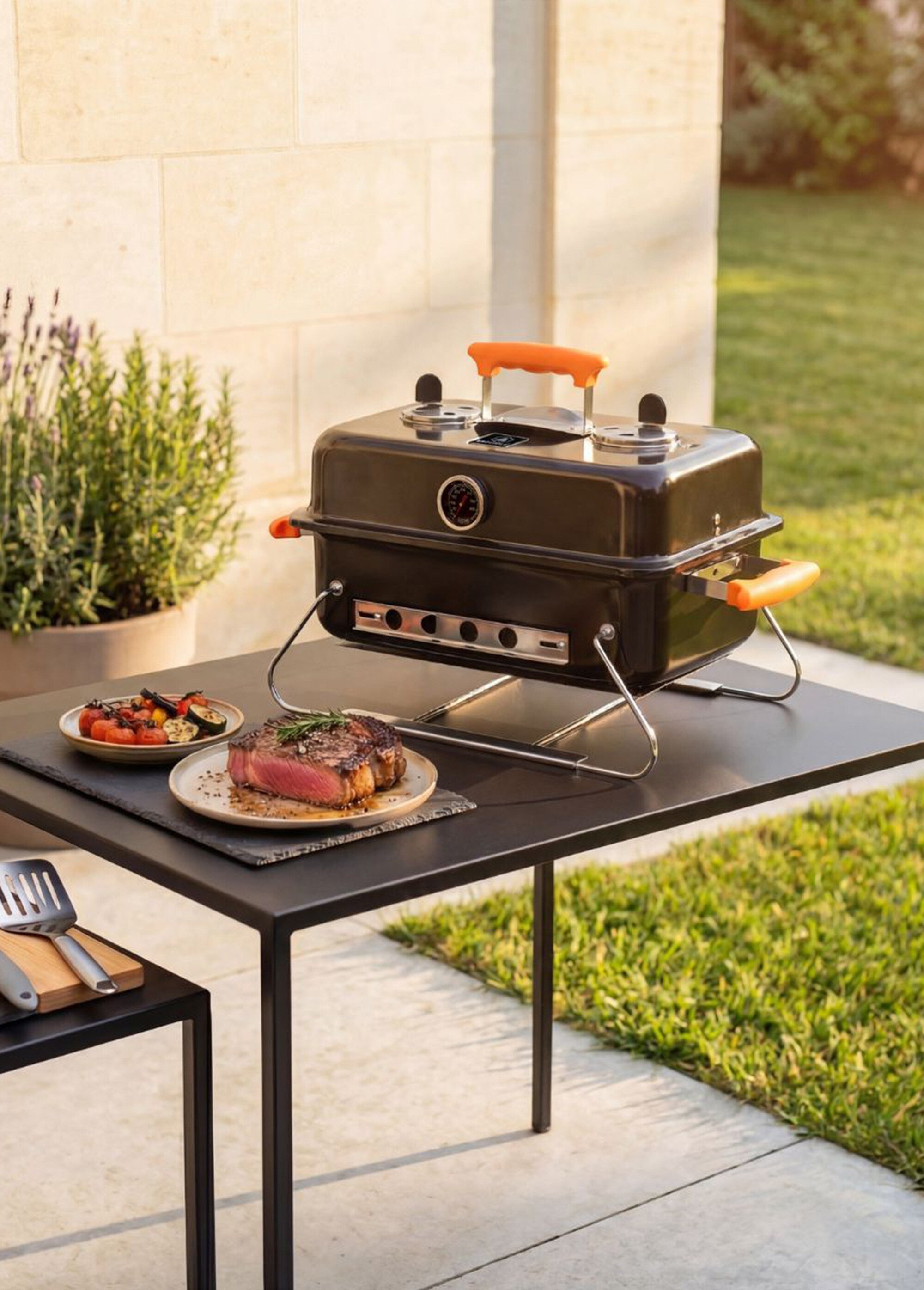 Grill portable avec pieds pliables Noir 9190325 SI1