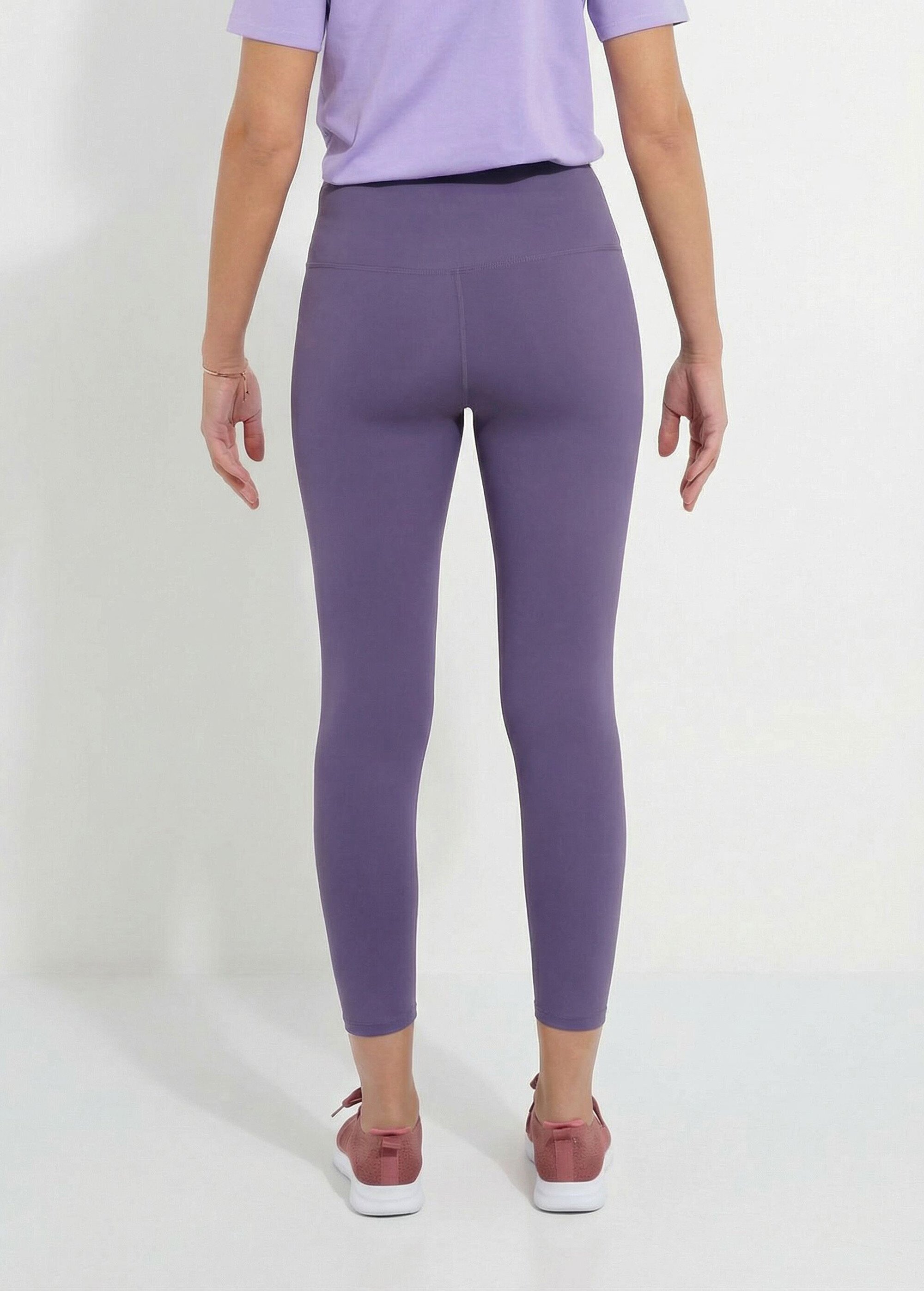 Legging de sport uni taille haute Femme Violet NORIA DO1