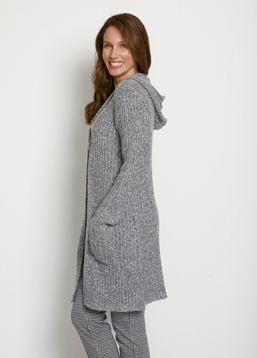 Long gilet à capuche Femme Gris PONTON DR1