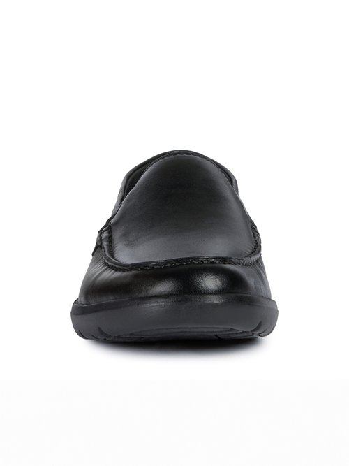 Mocassins cuir semelle antidérapante Homme Noir GEO-U043QE FA2