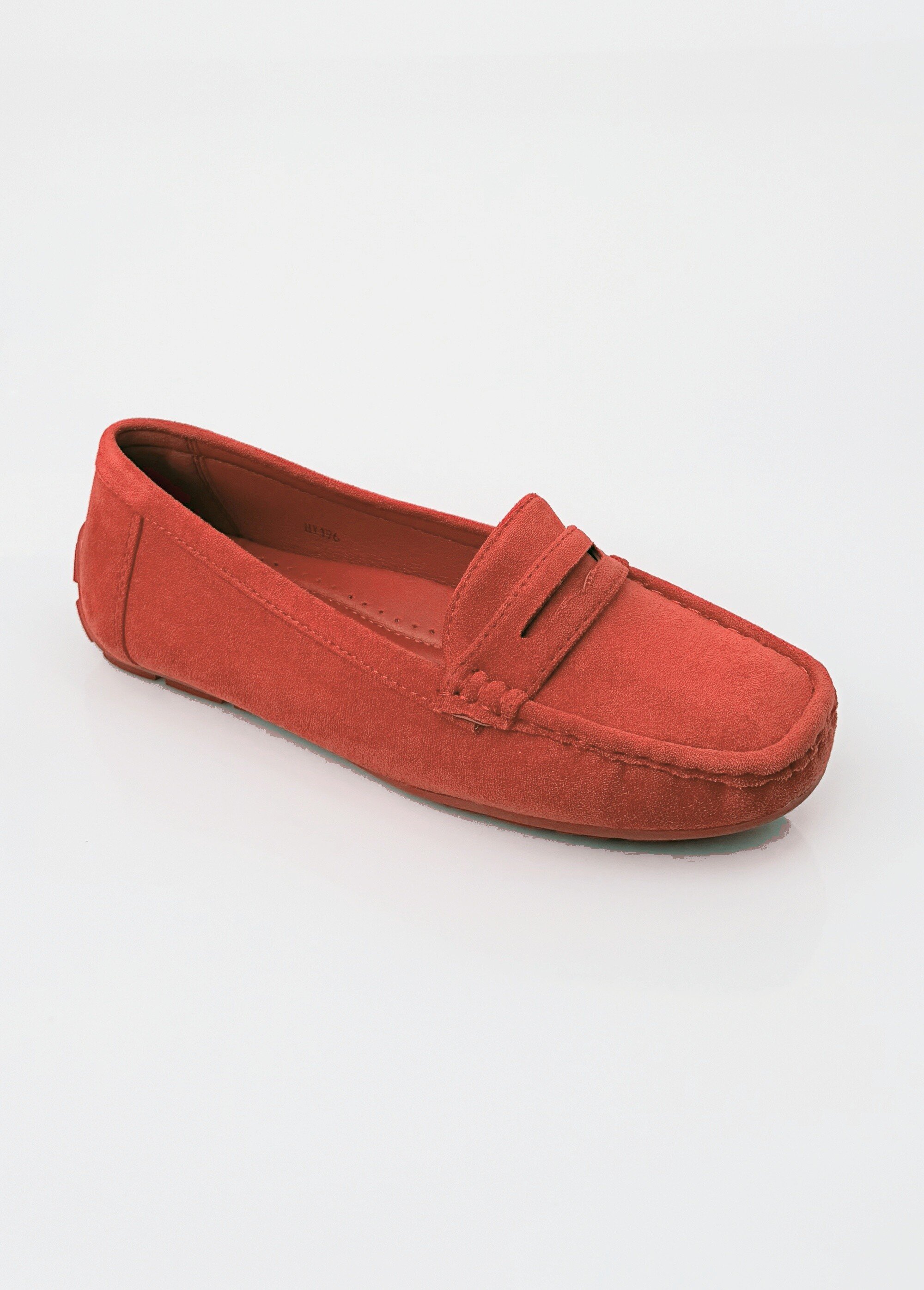Mocassins essentiels, simili cuir suédé Femme Rouge COVHY196 FA1