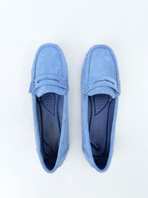 Mocassins essentiels, simili cuir suédé Femme Bleu COVHY196 OV1