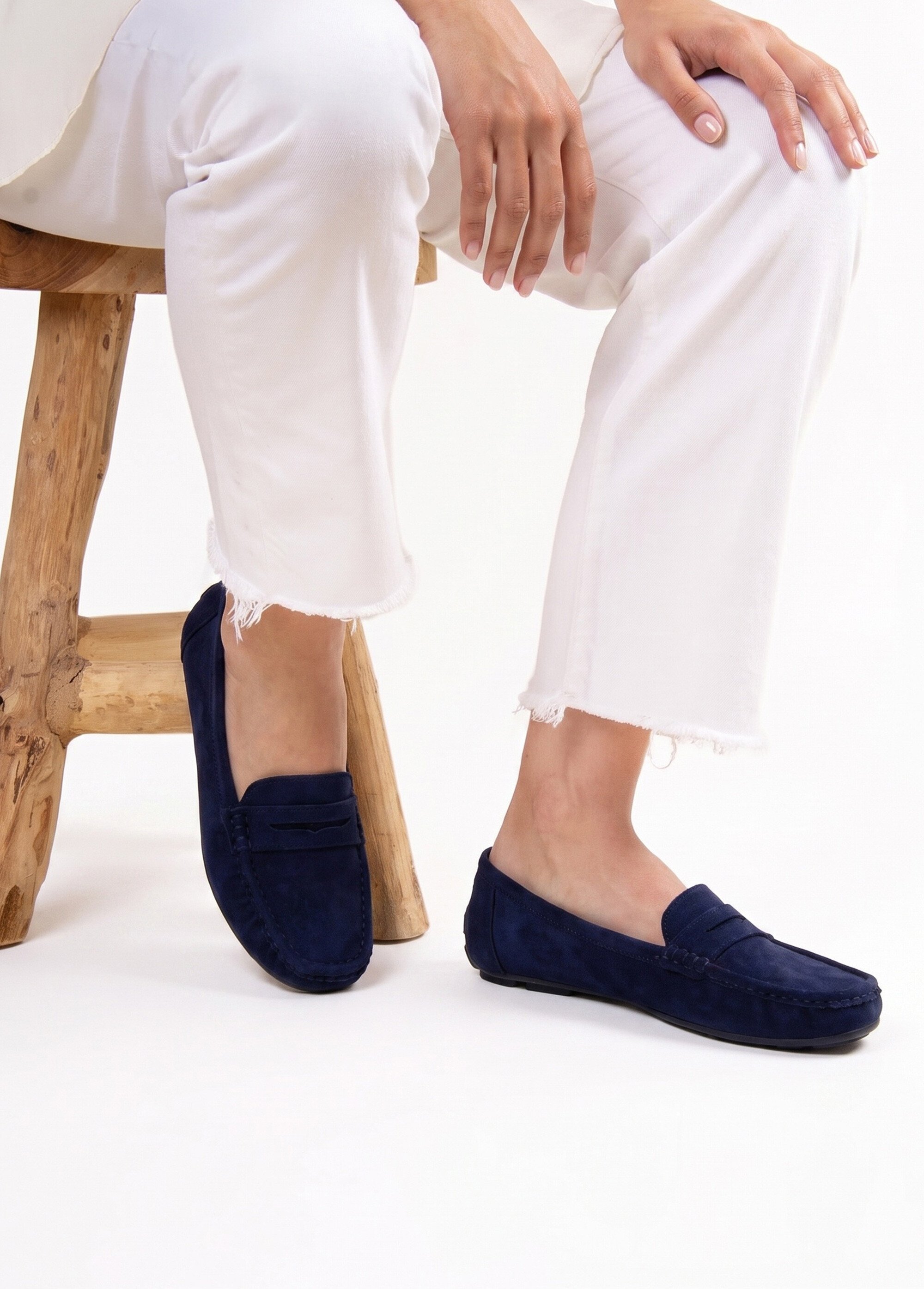 Mocassins essentiels, simili cuir suédé Femme Bleu COVHY196 SI1