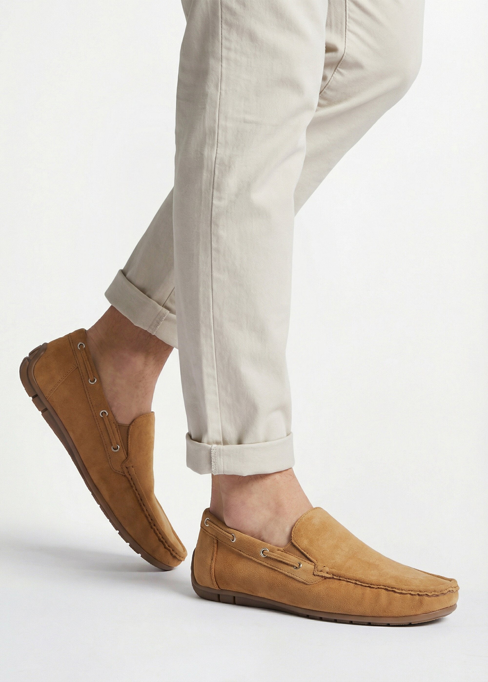 Mocassins suédine, côtés élastiqués Homme Marron JANNSX217 SI1