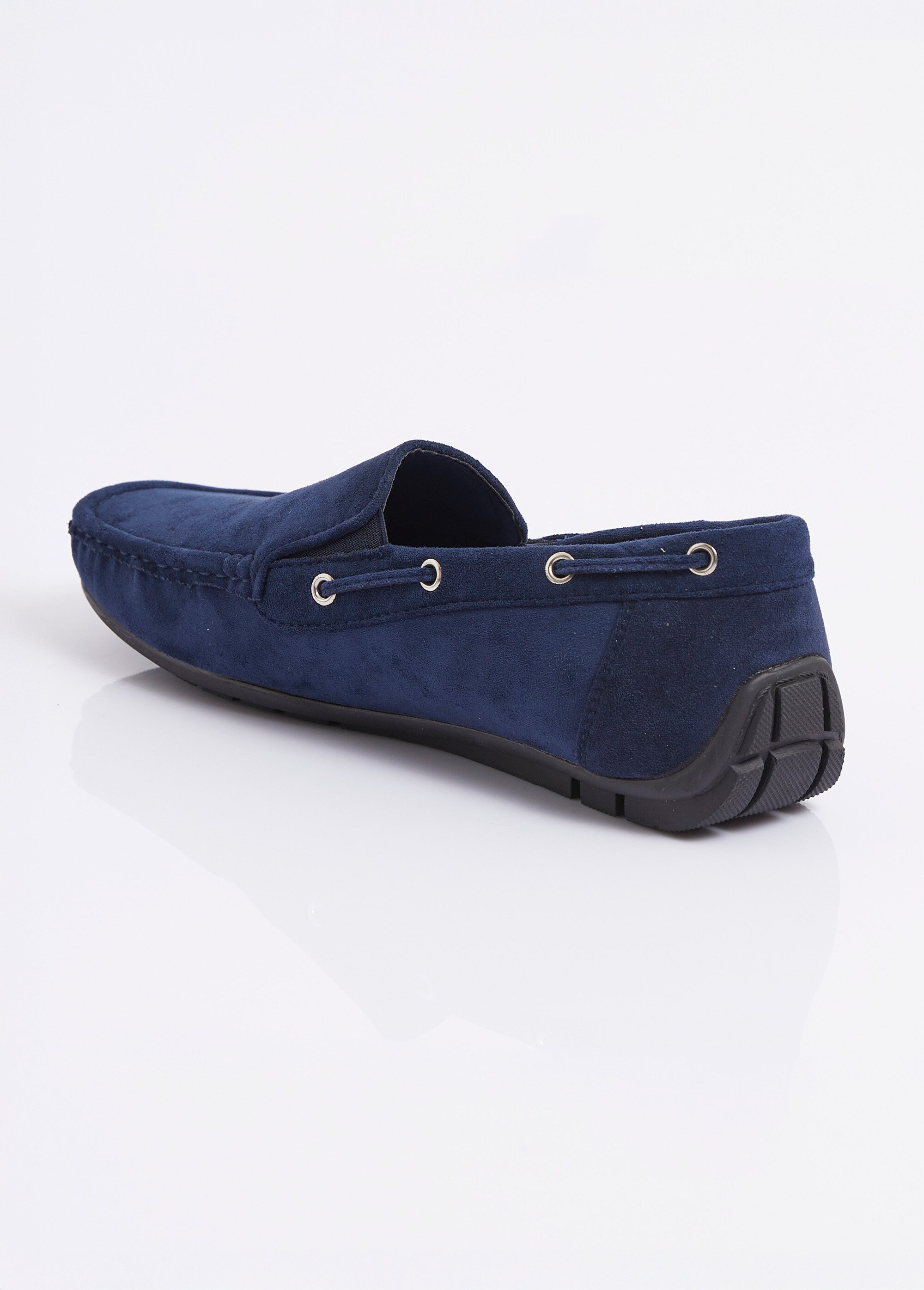 Mocassins suédine, côtés élastiqués Homme Bleu JANNSX217 DO1