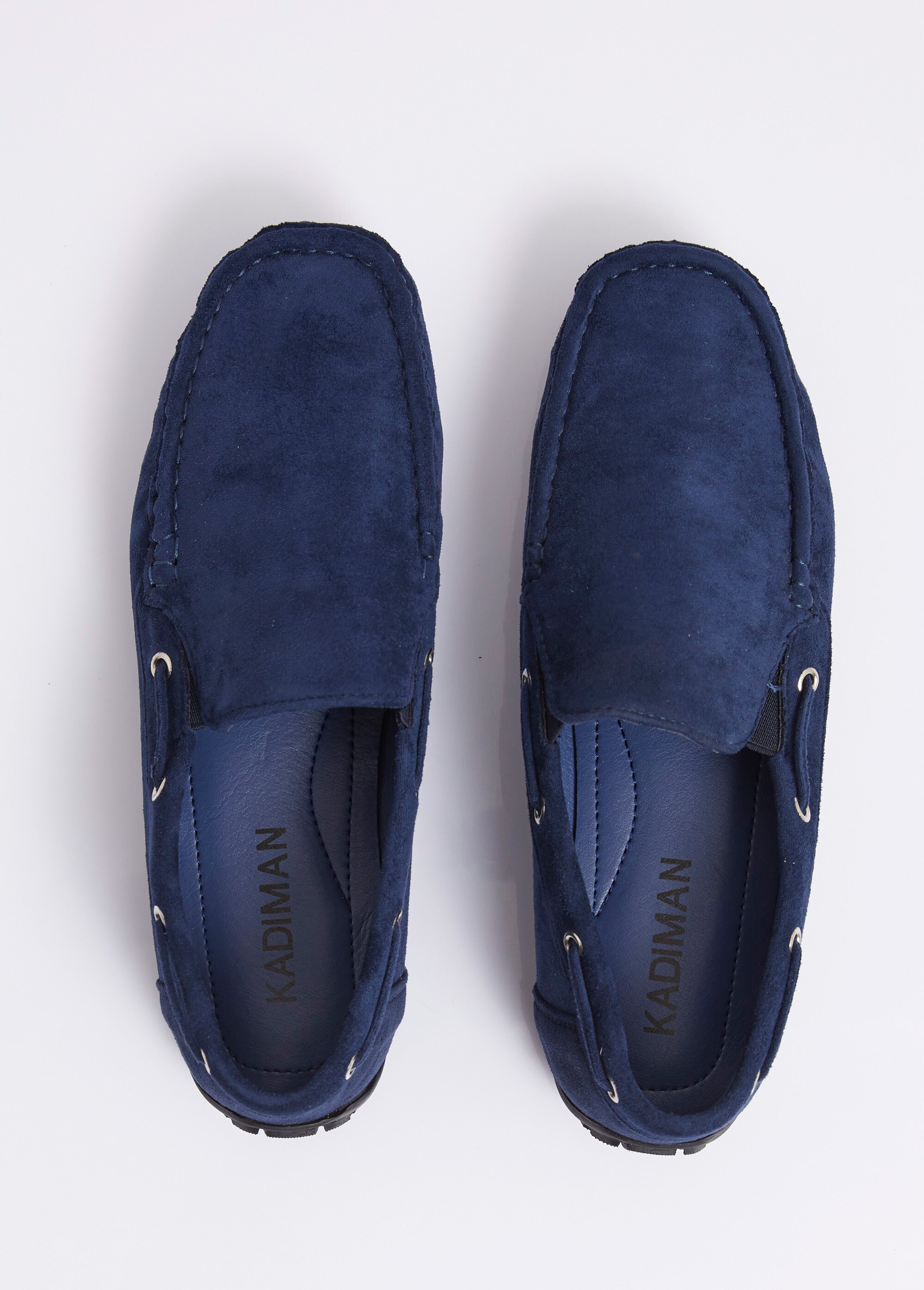 Mocassins suédine, côtés élastiqués Homme Bleu JANNSX217 OV1