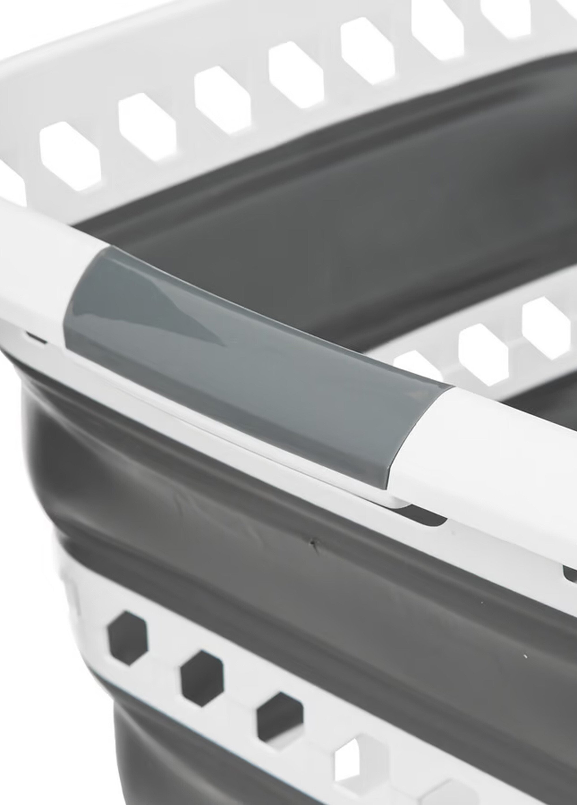 Panier à linge rétractable carré 40L Blanc JJA-186192 DE2