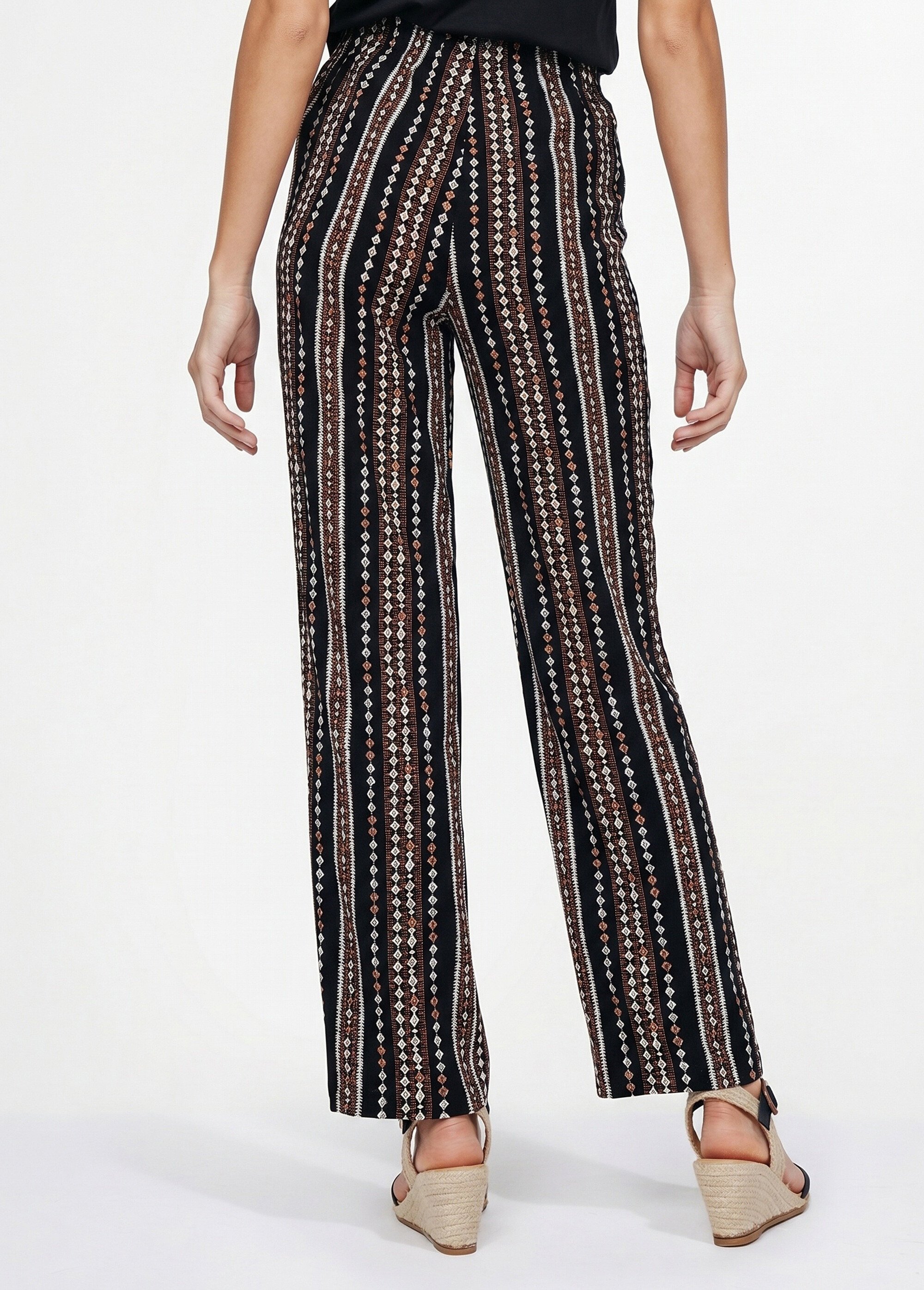 Pantalon imprimé taille élastiquée Femme Noir NECTARINE DO1