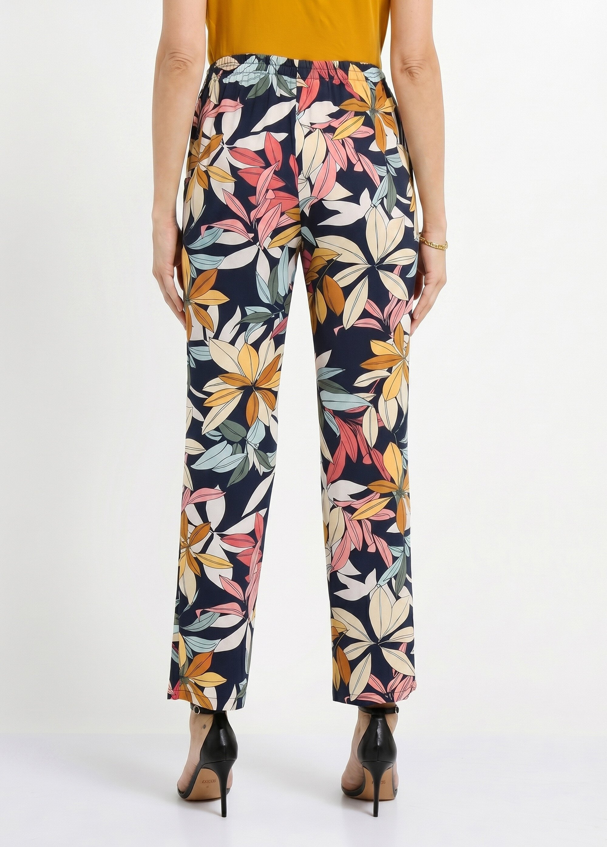 Pantalon imprimé taille élastiquée