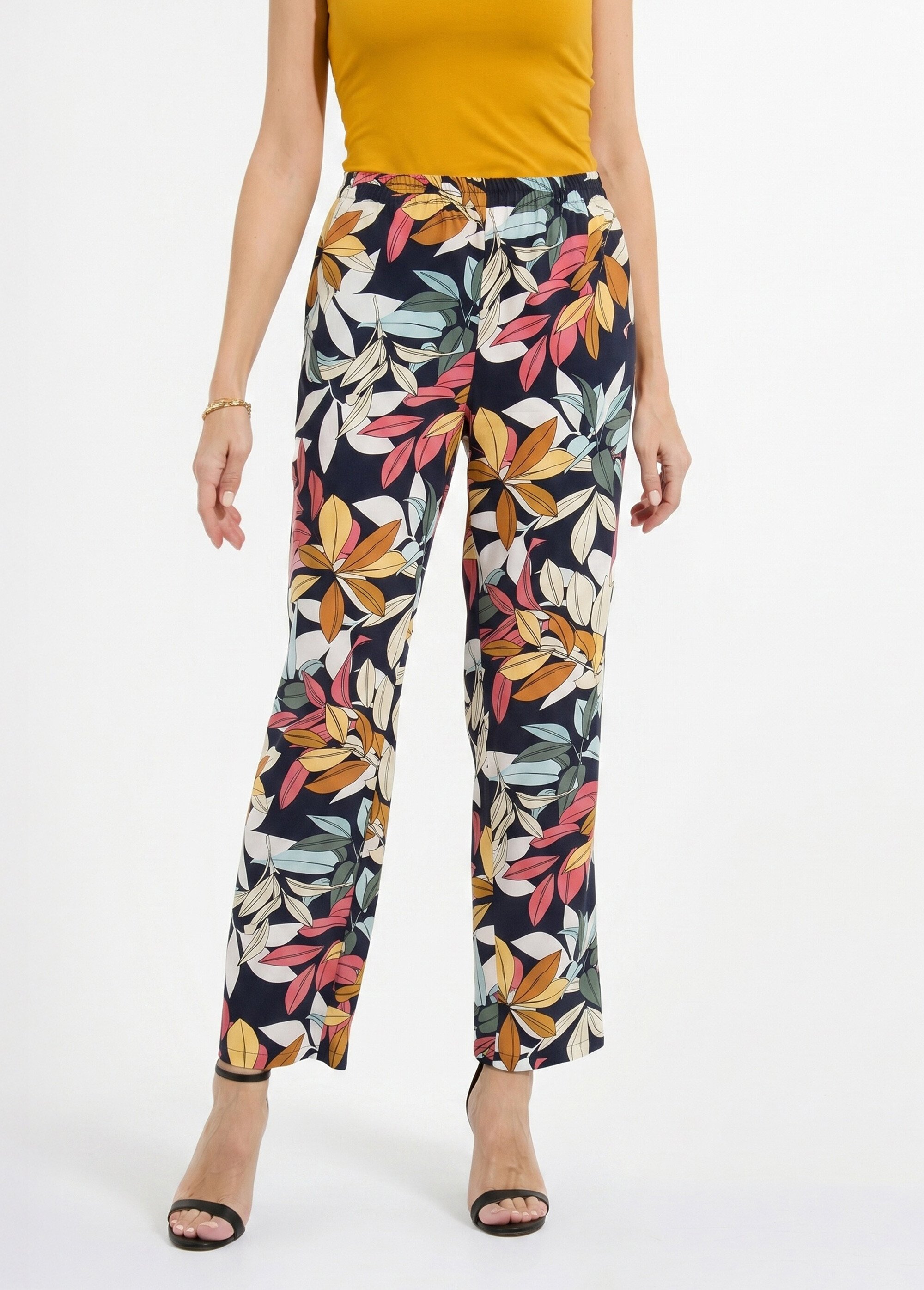 Pantalon imprimé taille élastiquée Femme Bleu NECTARINE FA1