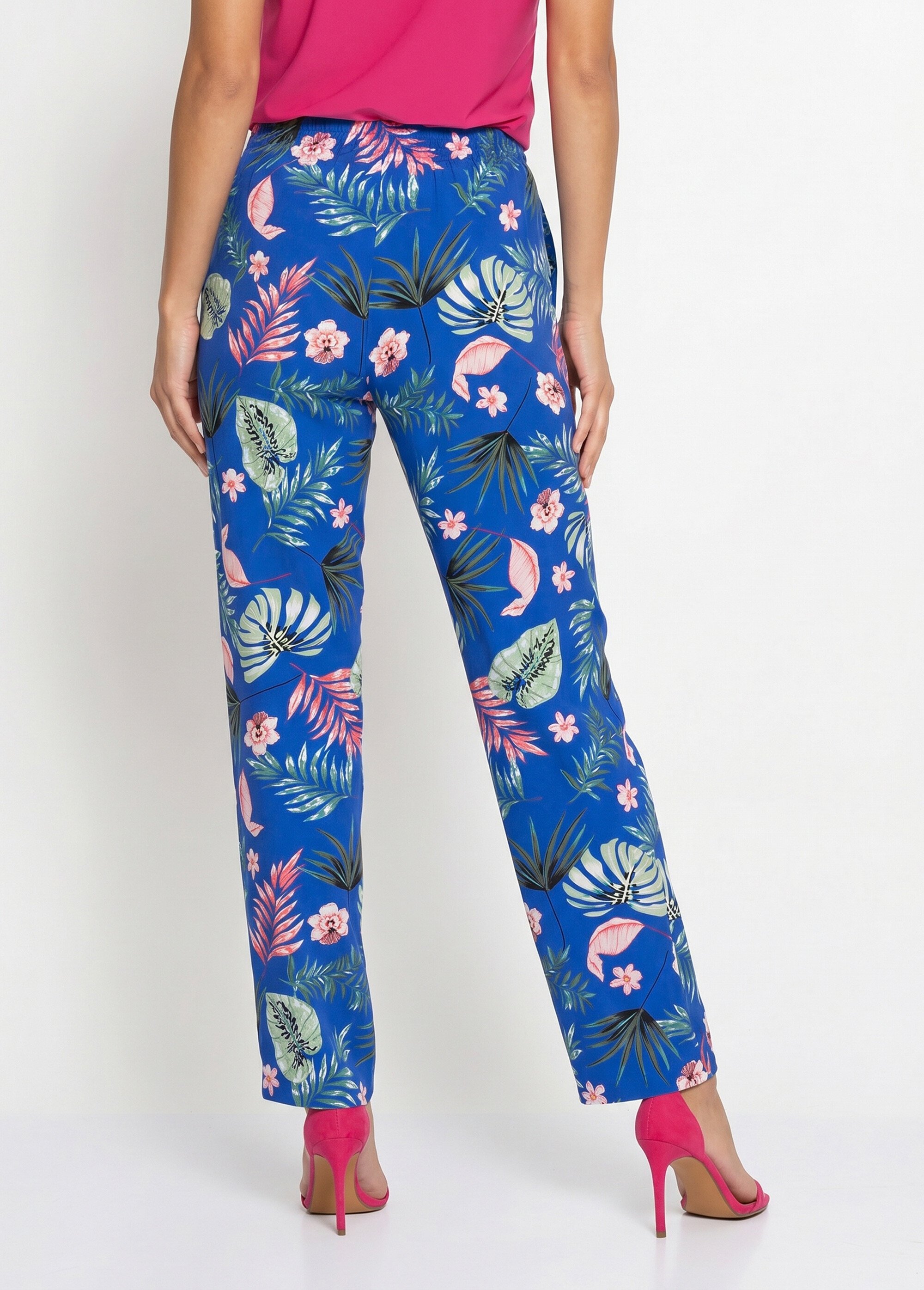 Pantalon imprimé taille élastiquée Femme Bleu NECTARINE DO1