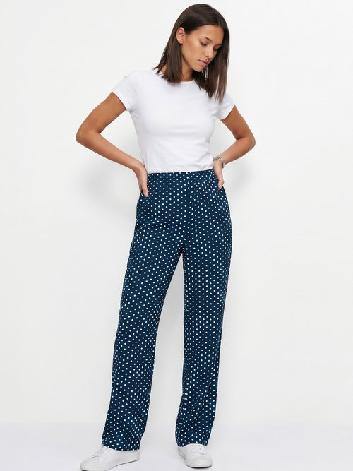 Pantalon imprimé taille élastiquée Femme Noir NECTARINE MV1