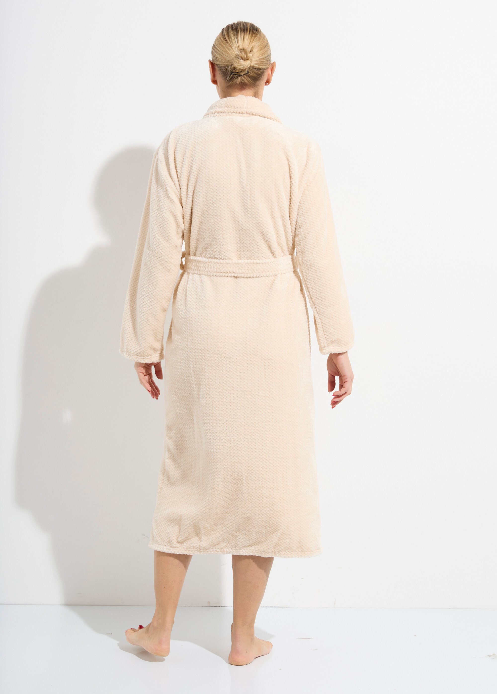 Peignoir long en polaire fantaisie Femme Beige TIS-PIPPA-PEIG DO1